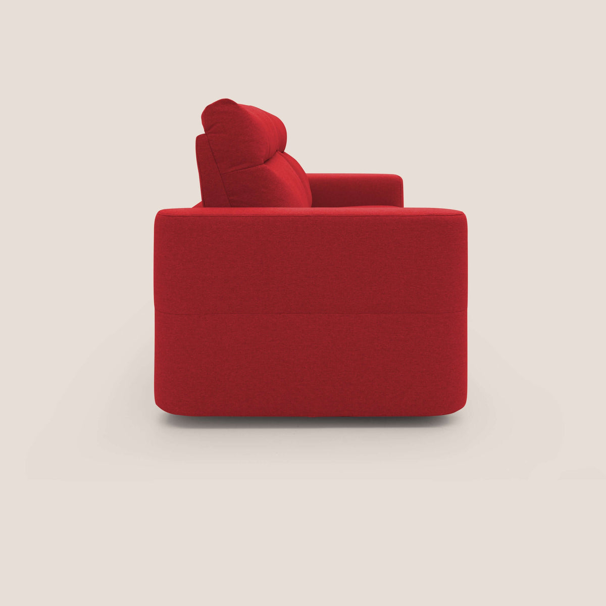 Cupido Divano letto materasso H18 cm e schienale alto in tessuto impermeabile simil cotone T13 rosso - divitt.sbs
