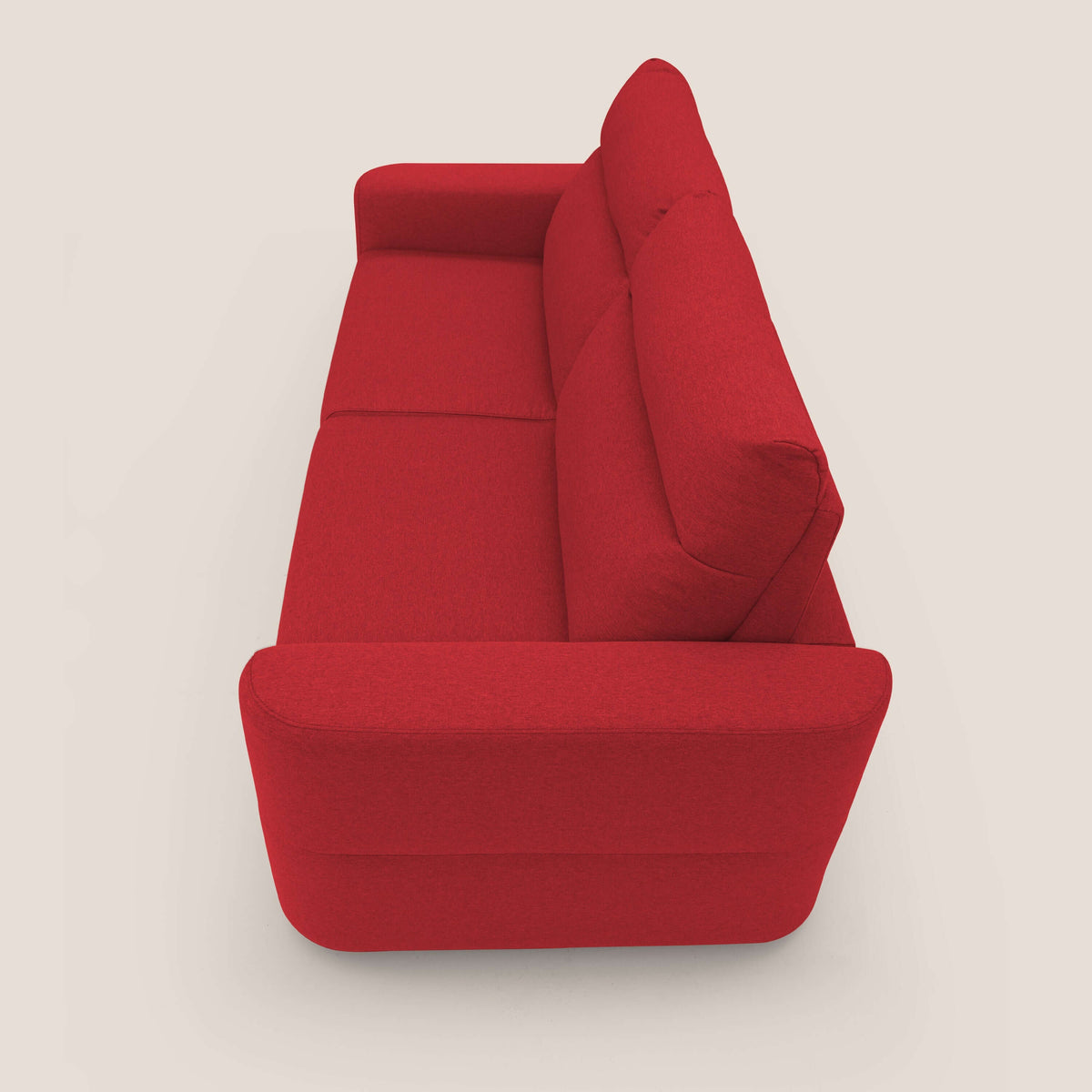 Cupido Divano letto materasso H18 cm e schienale alto in tessuto impermeabile simil cotone T13 rosso - divitt.sbs