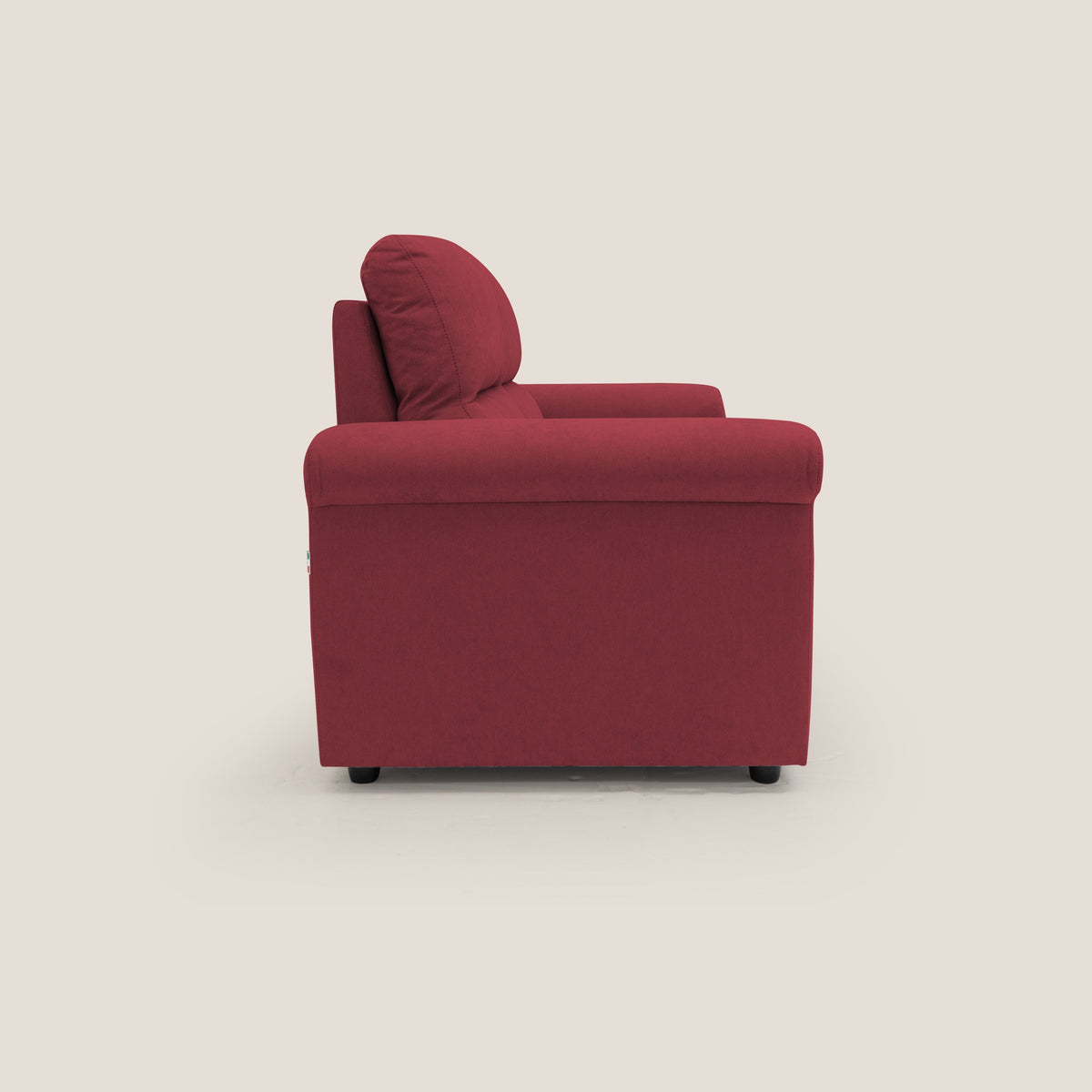 Minerva divano con pouf estraibile poggiapiedi in tessuto morbido impermeabile T02 rosso - divitt.sbs