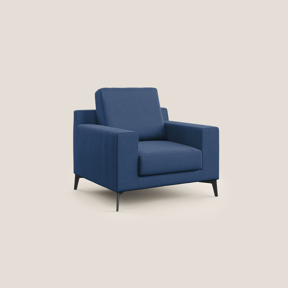 Prestige poltroncina moderna in microfibra smacchiabile T11 blu - divitt.sbs