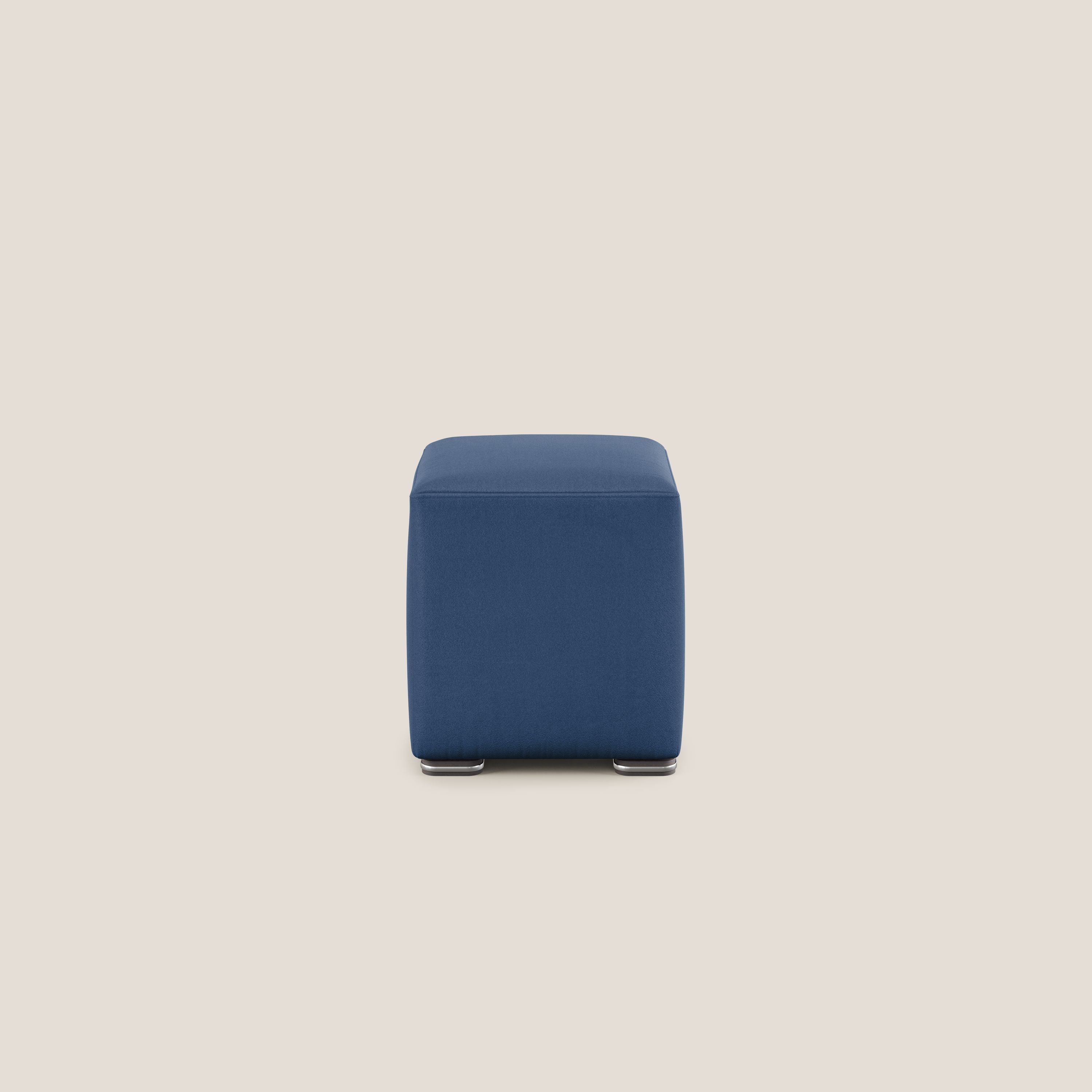 Cube pouf in microfibra smacchiabile T11 blu - divitt.sbs
