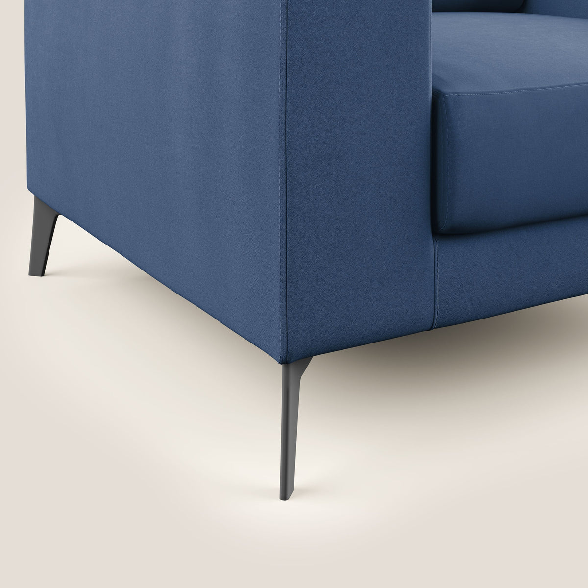Prestige poltroncina moderna in microfibra smacchiabile T11 blu - divitt.sbs