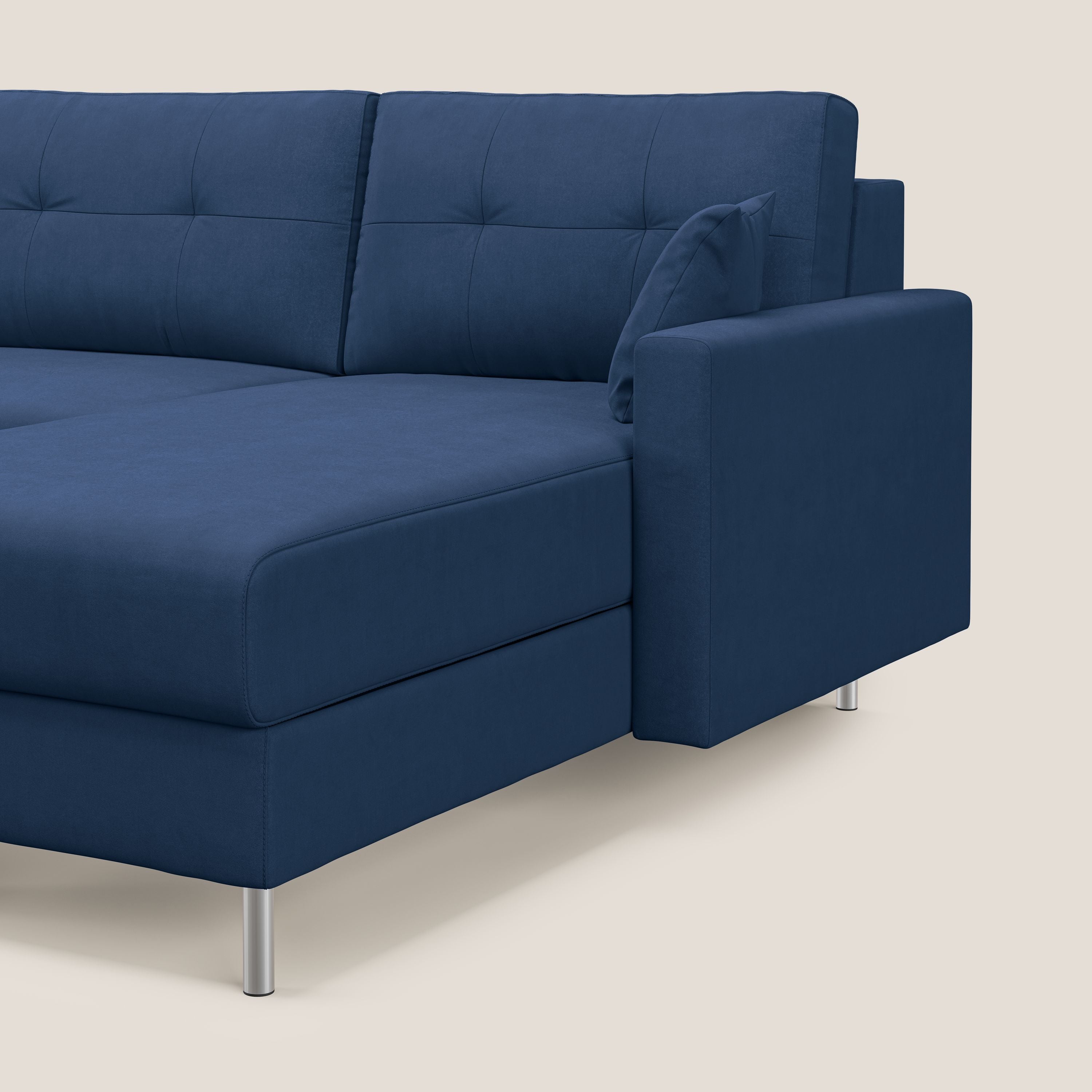 Megan divano letto angolare in microfibra smacchiabile T11 blu - divitt.sbs