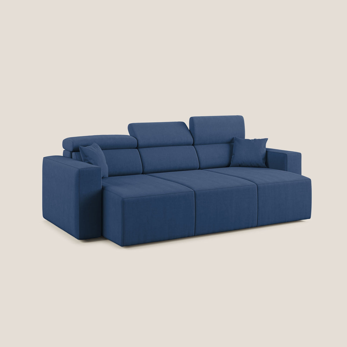 Orwell divano con 3 sedute estraibili in microfibra smacchiabile T11 blu - divitt.sbs
