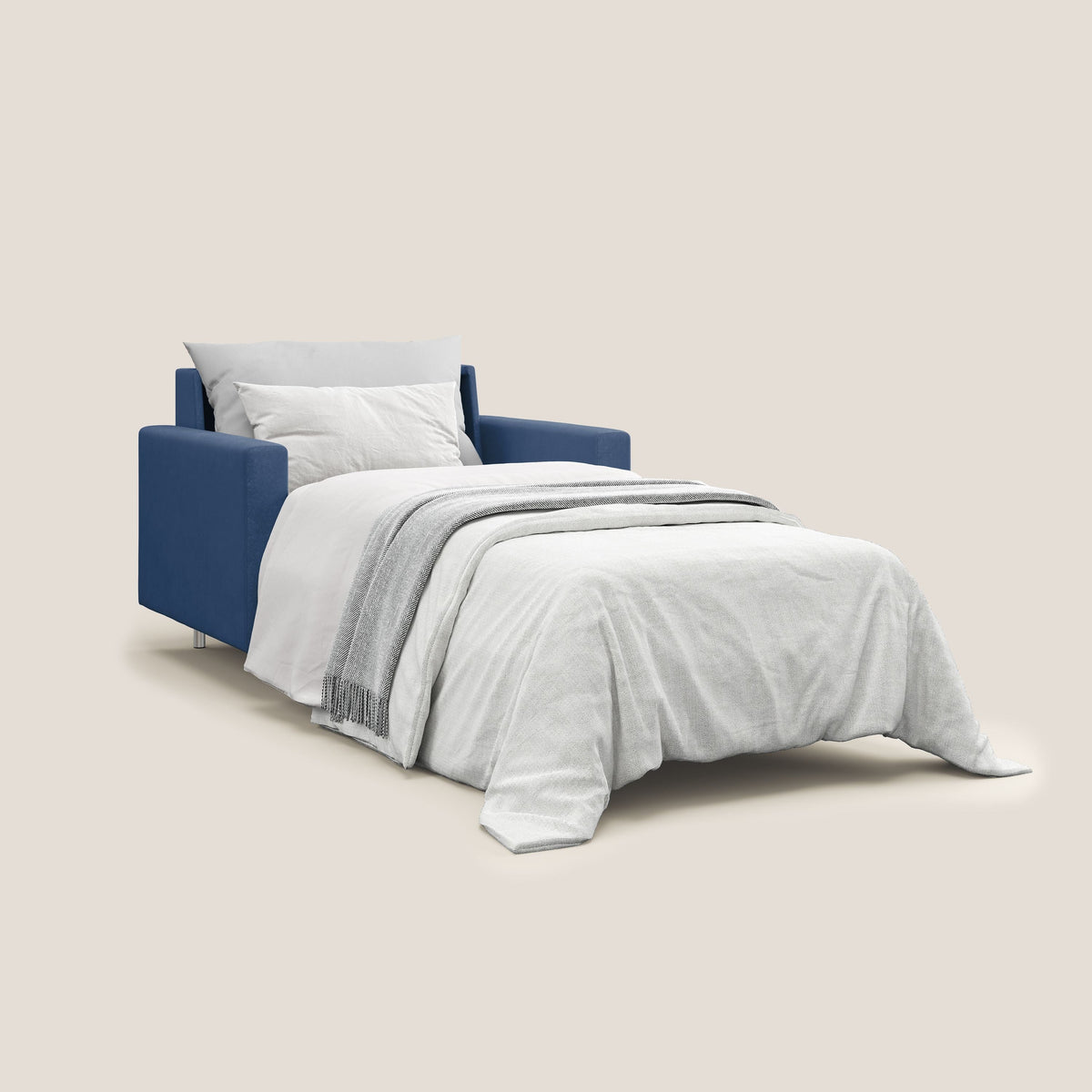 Megan poltrona letto in microfibra smacchiabile T11 blu - divitt.sbs
