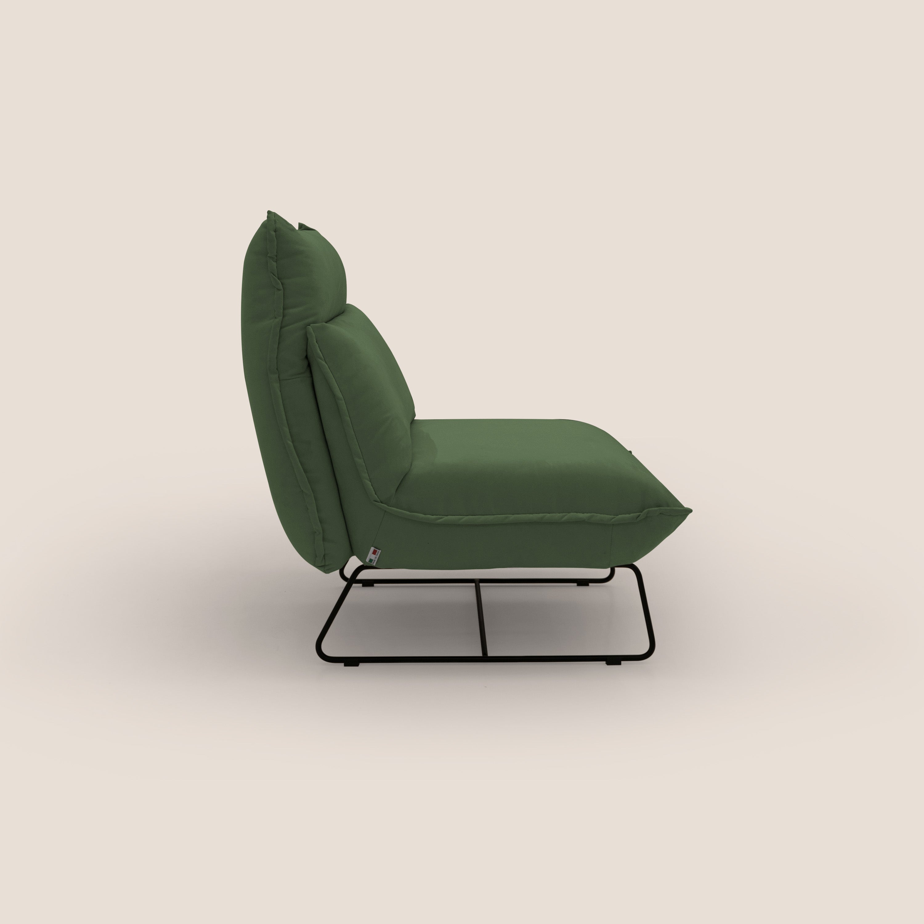 Tessa Poltroncina dal design moderno in morbida microfibra smacchiabile T11 verde - divitt.sbs