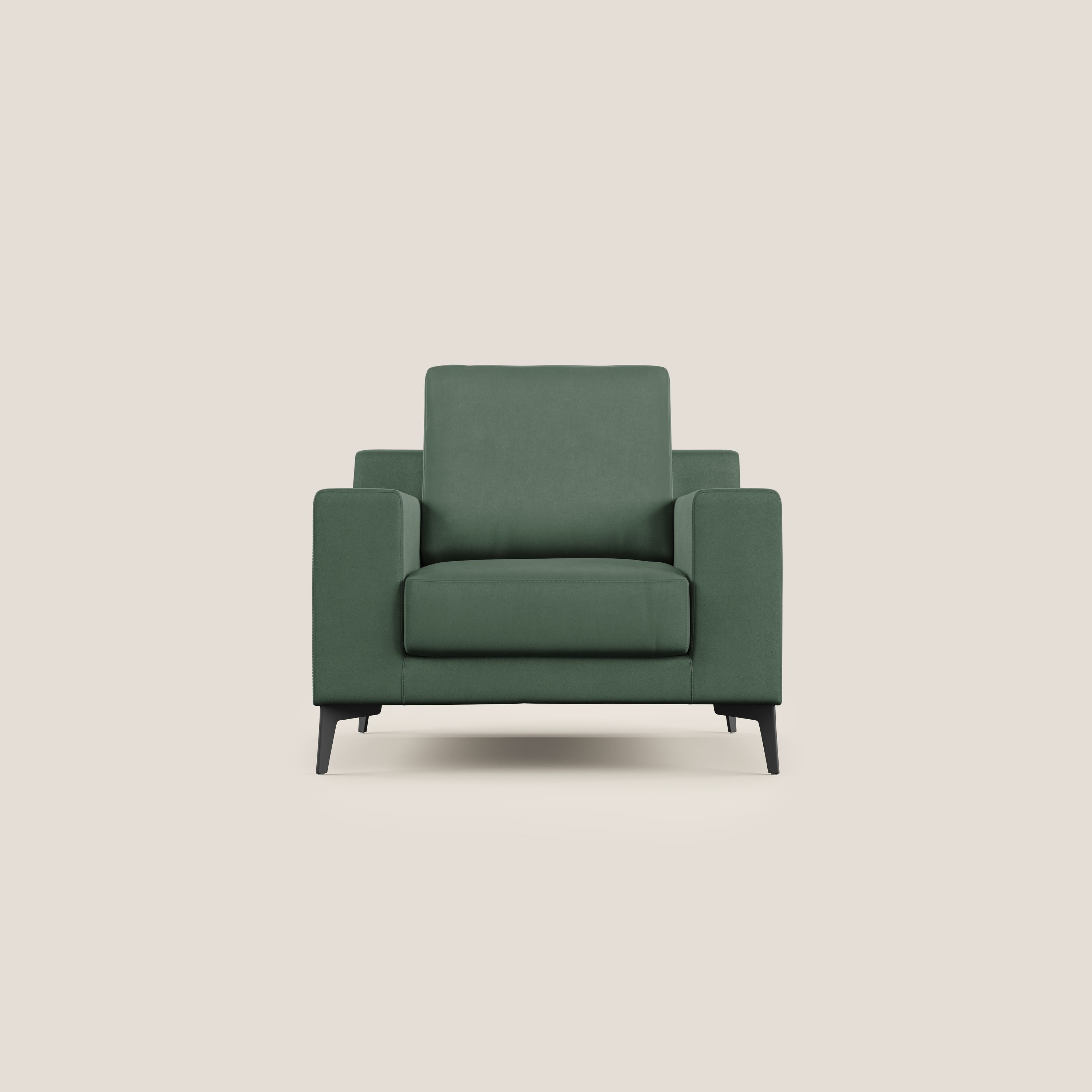 Prestige poltroncina moderna in microfibra smacchiabile T11 verde - divitt.sbs