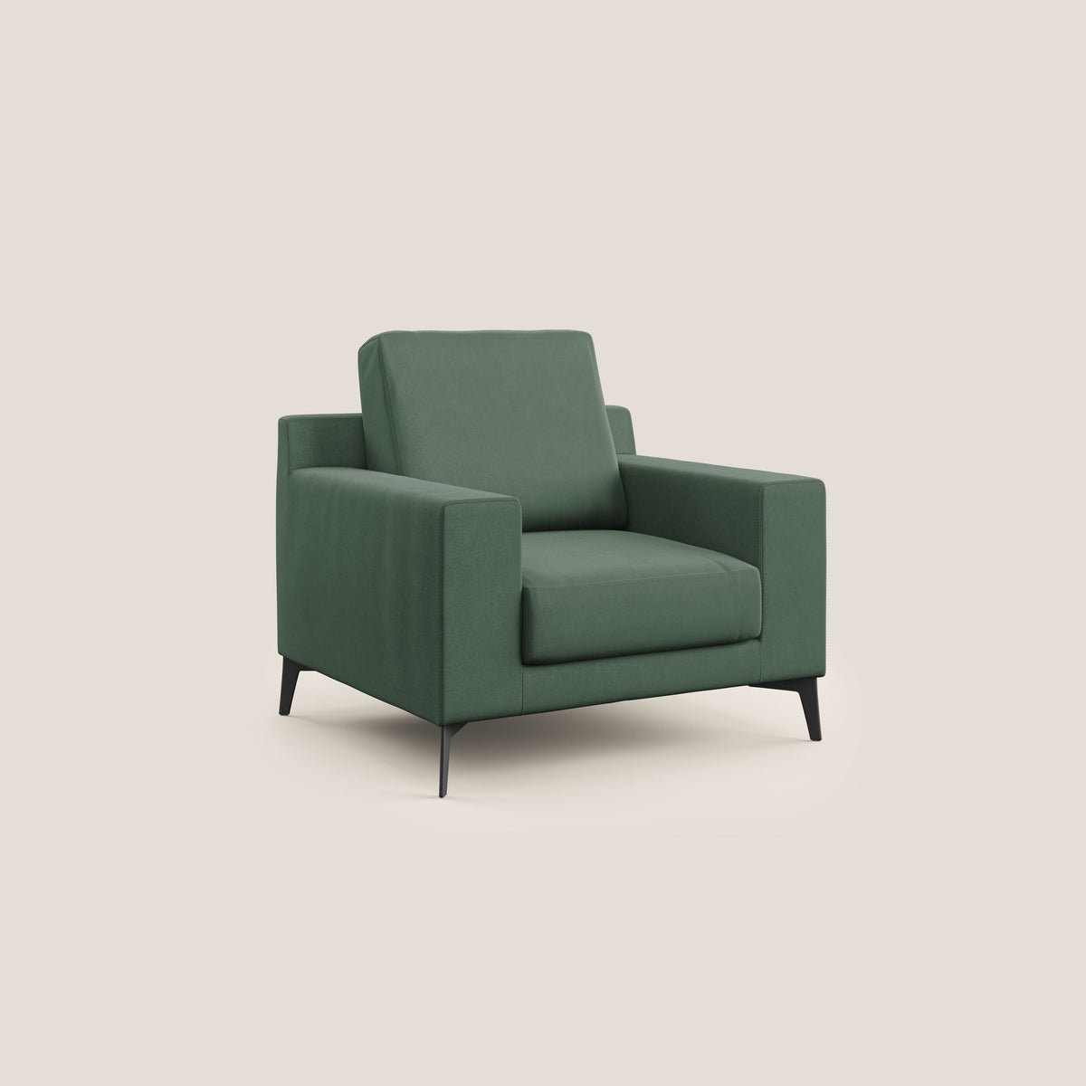 Prestige poltroncina moderna in microfibra smacchiabile T11 verde - divitt.sbs