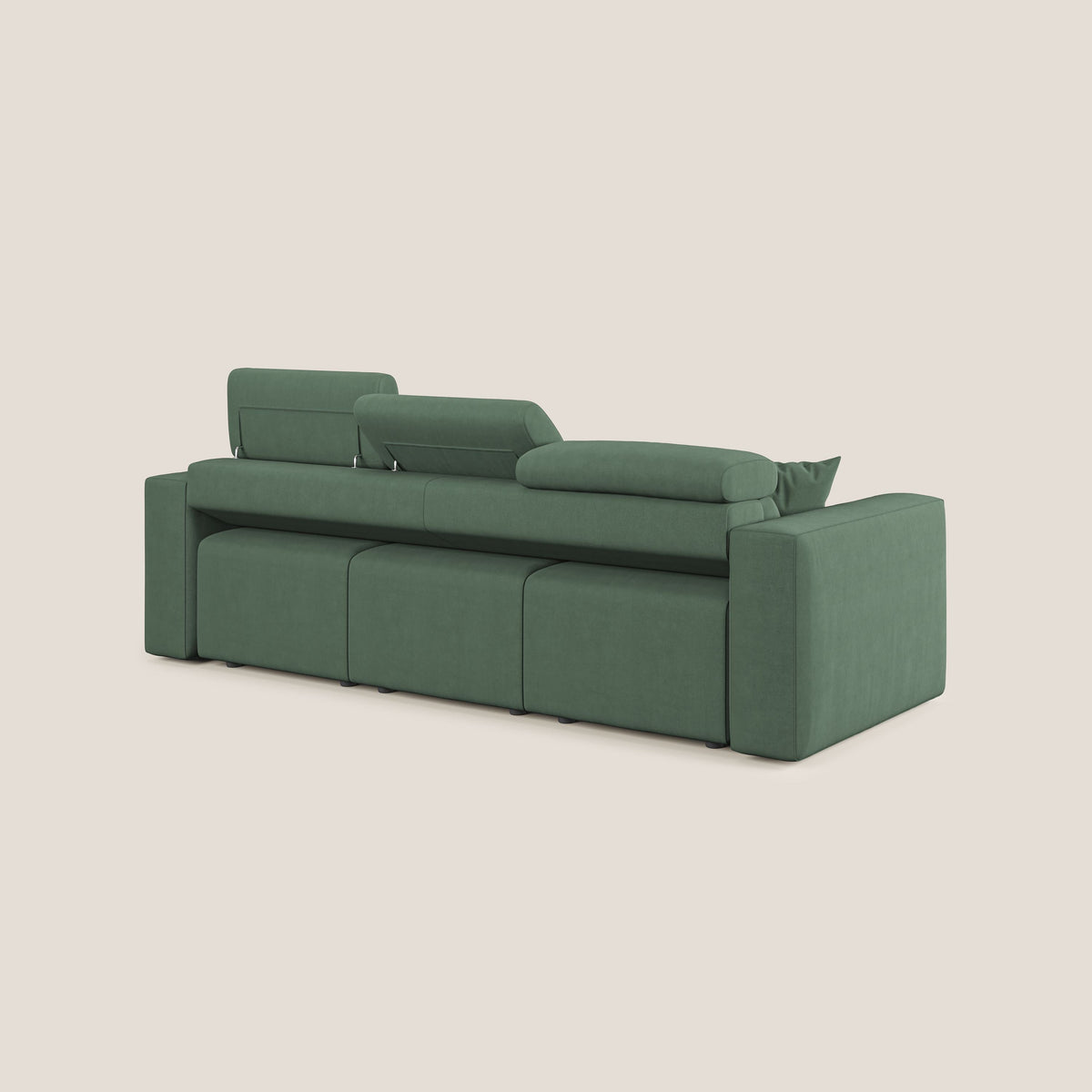 Orwell divano con 3 sedute estraibili in microfibra smacchiabile T11 verde - divitt.sbs