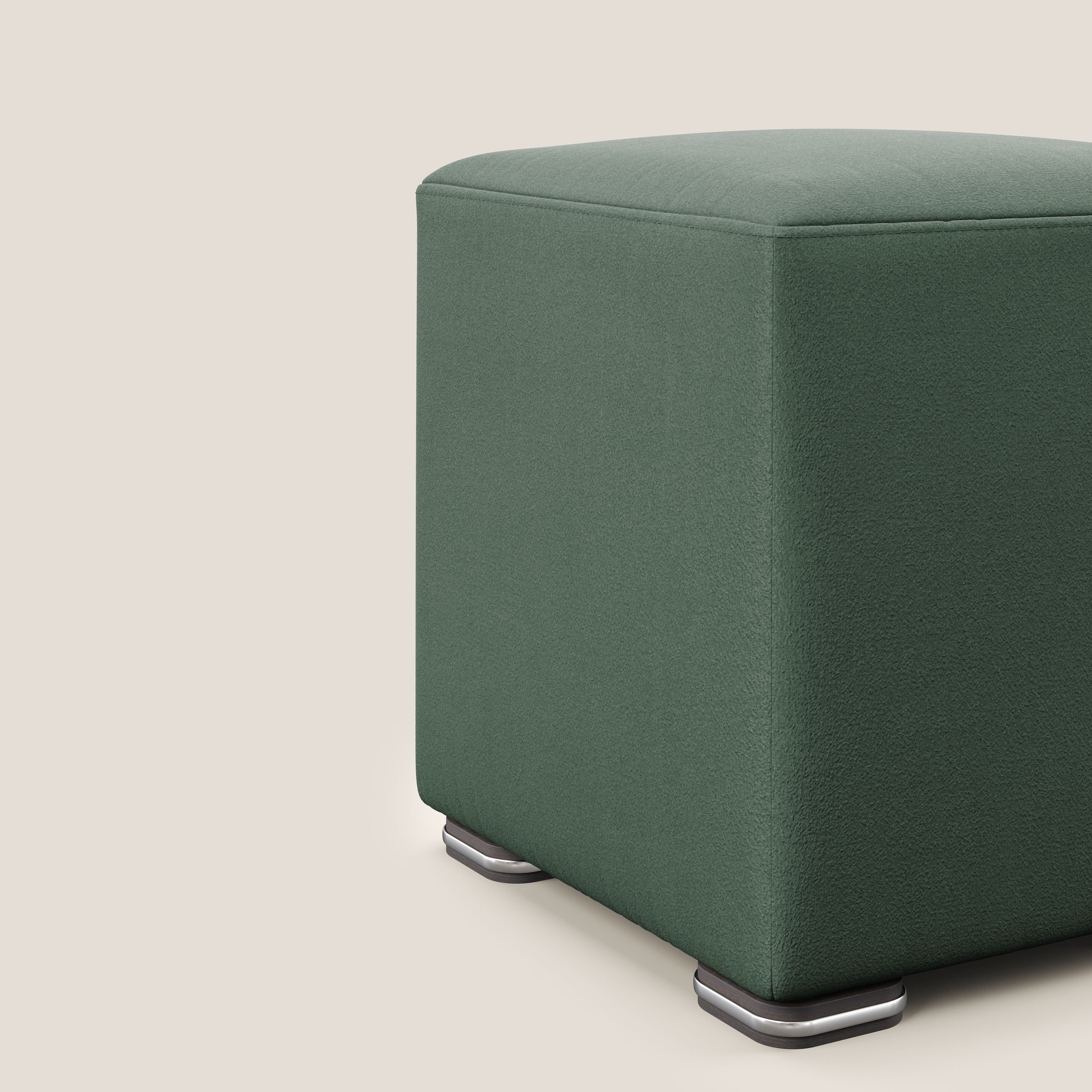 Cube pouf in microfibra smacchiabile T11 verde - divitt.sbs