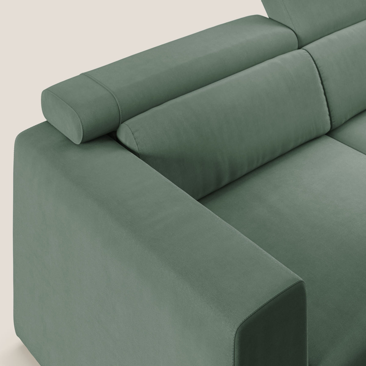 Vegas divano con poggiatesta reclinabili in microfibra smacchiabile T11 verde - divitt.sbs