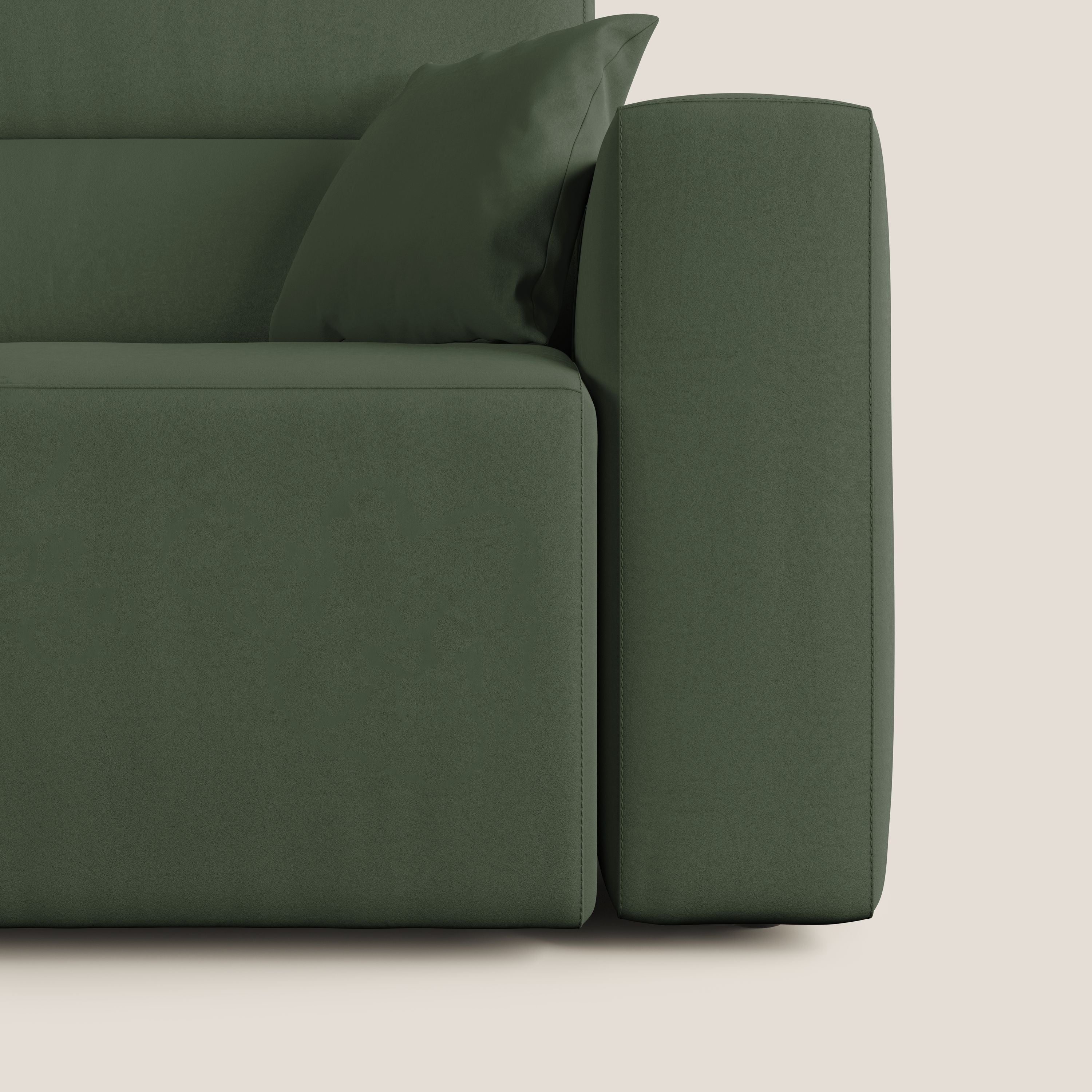 Orwell divano con seduta estraibile in microfibra smacchiabile T11 verde - divitt.sbs