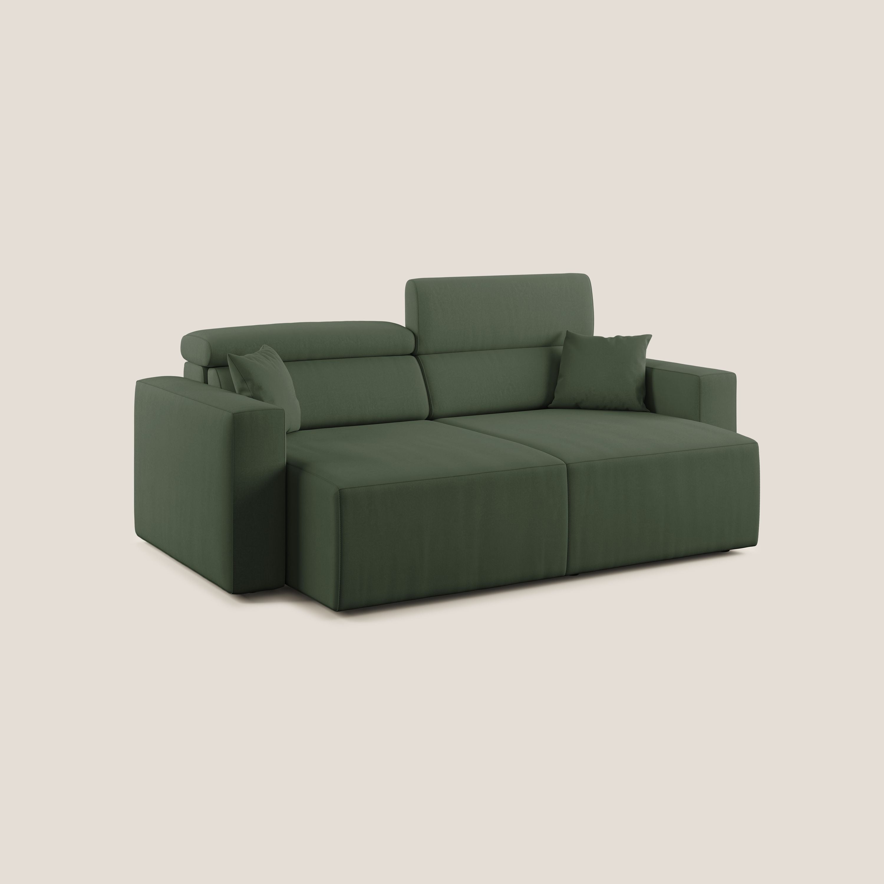 Orwell divano con seduta estraibile in microfibra smacchiabile T11 verde - divitt.sbs
