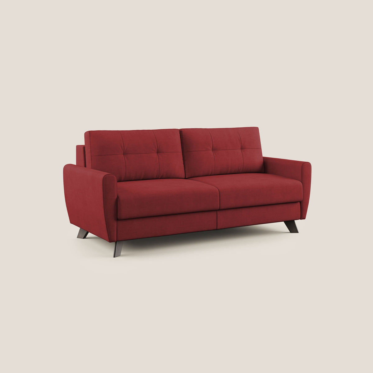 Callisto Divano letto matrimoniale in tessuto morbido impermeabile T02 rosso - divitt.sbs