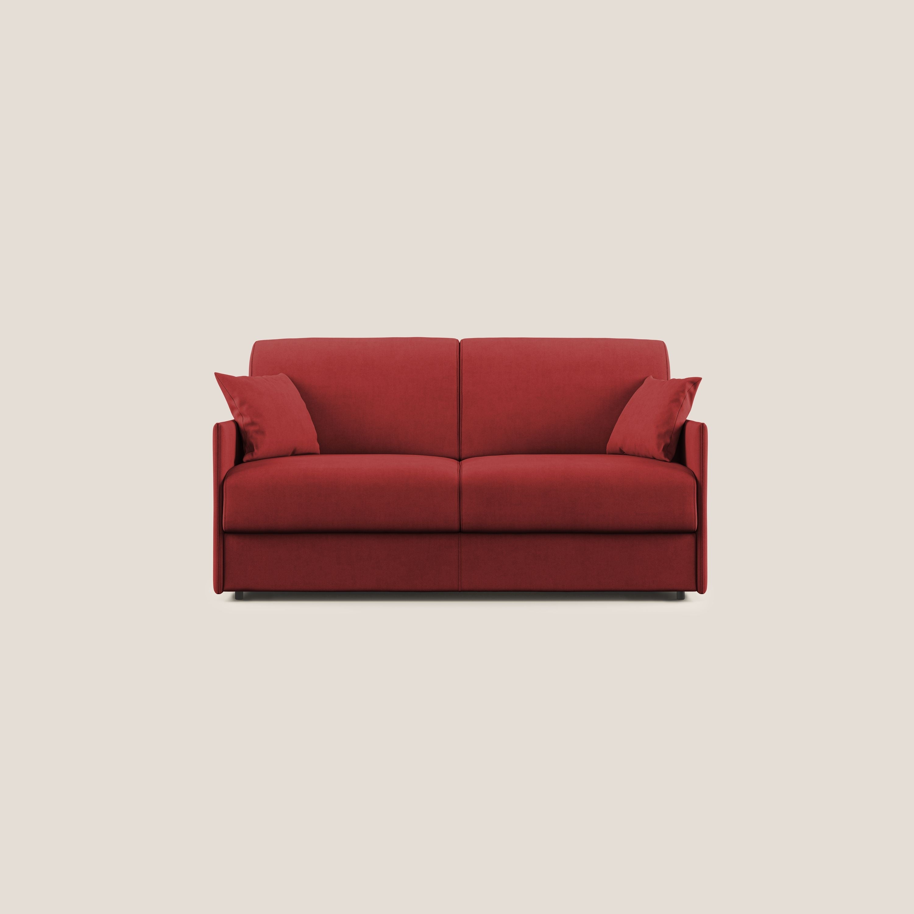 Evans Divano letto in morbido tessuto impermeabile T02 rosso - divitt.sbs