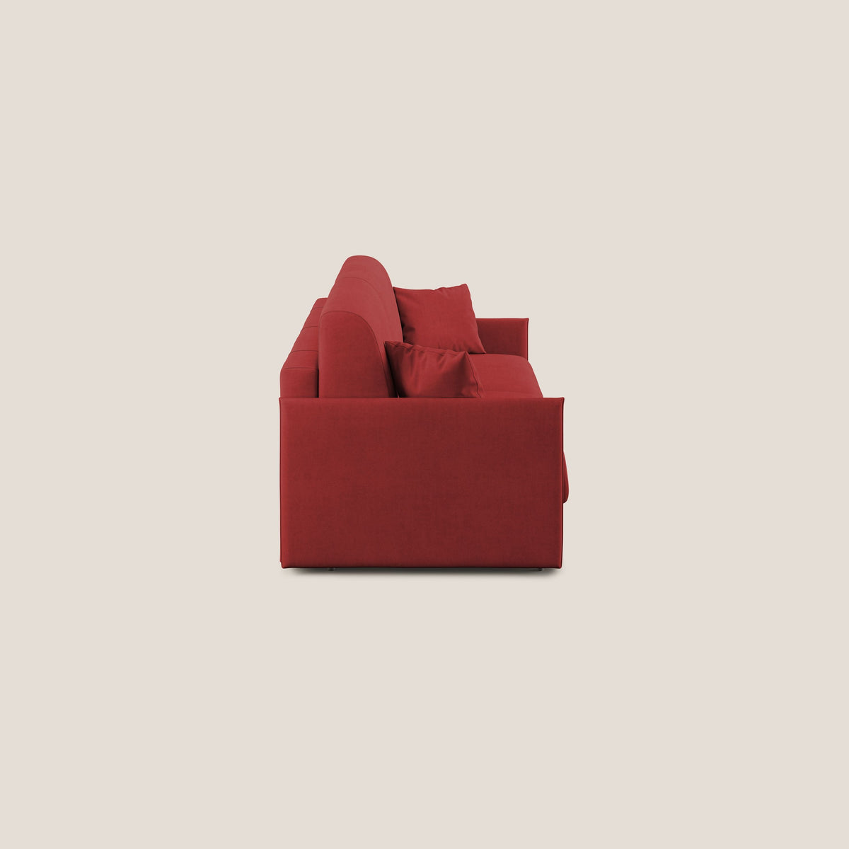 Evans Divano letto in morbido tessuto impermeabile T02 rosso - divitt.sbs