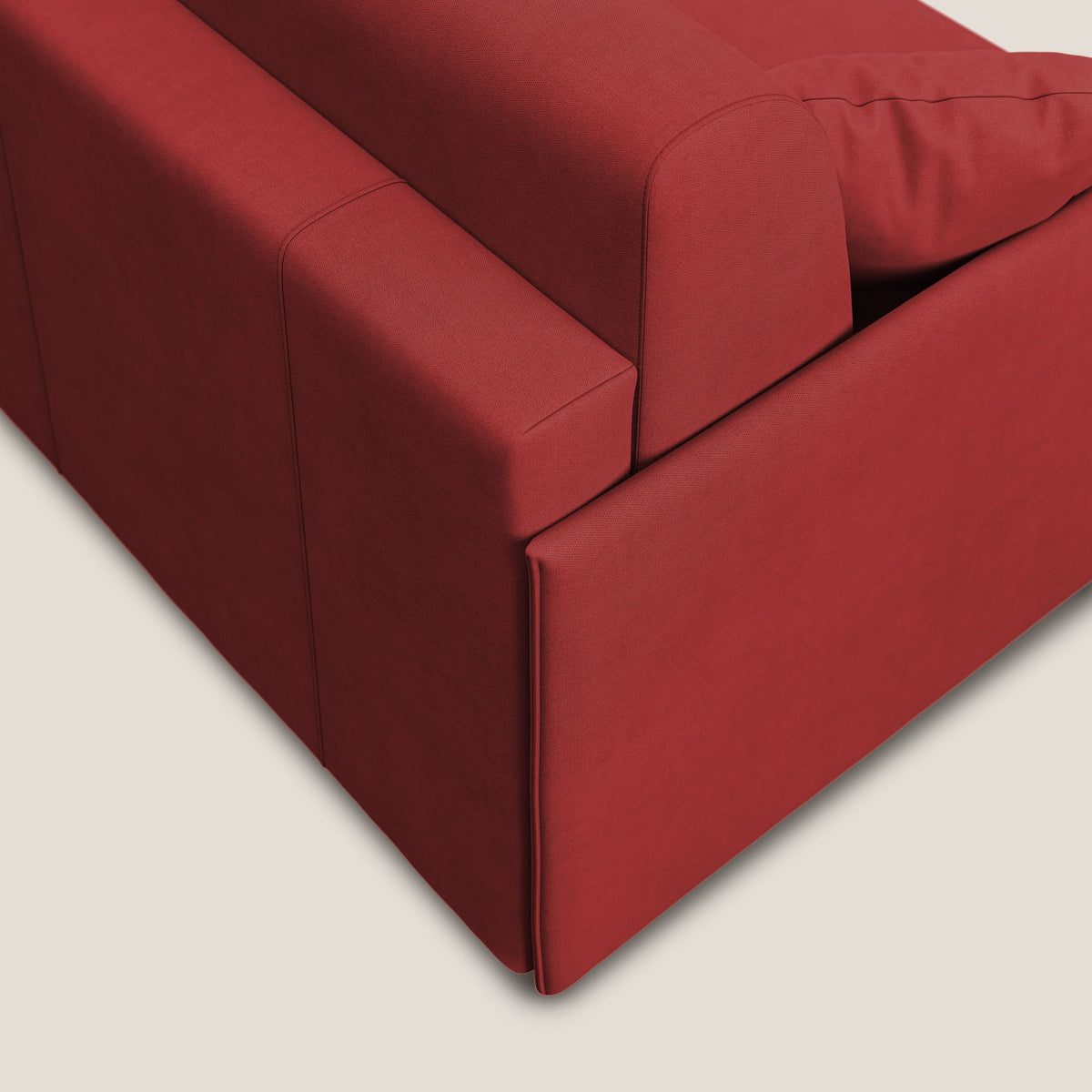 Evans Divano letto in morbido tessuto impermeabile T02 rosso - divitt.sbs