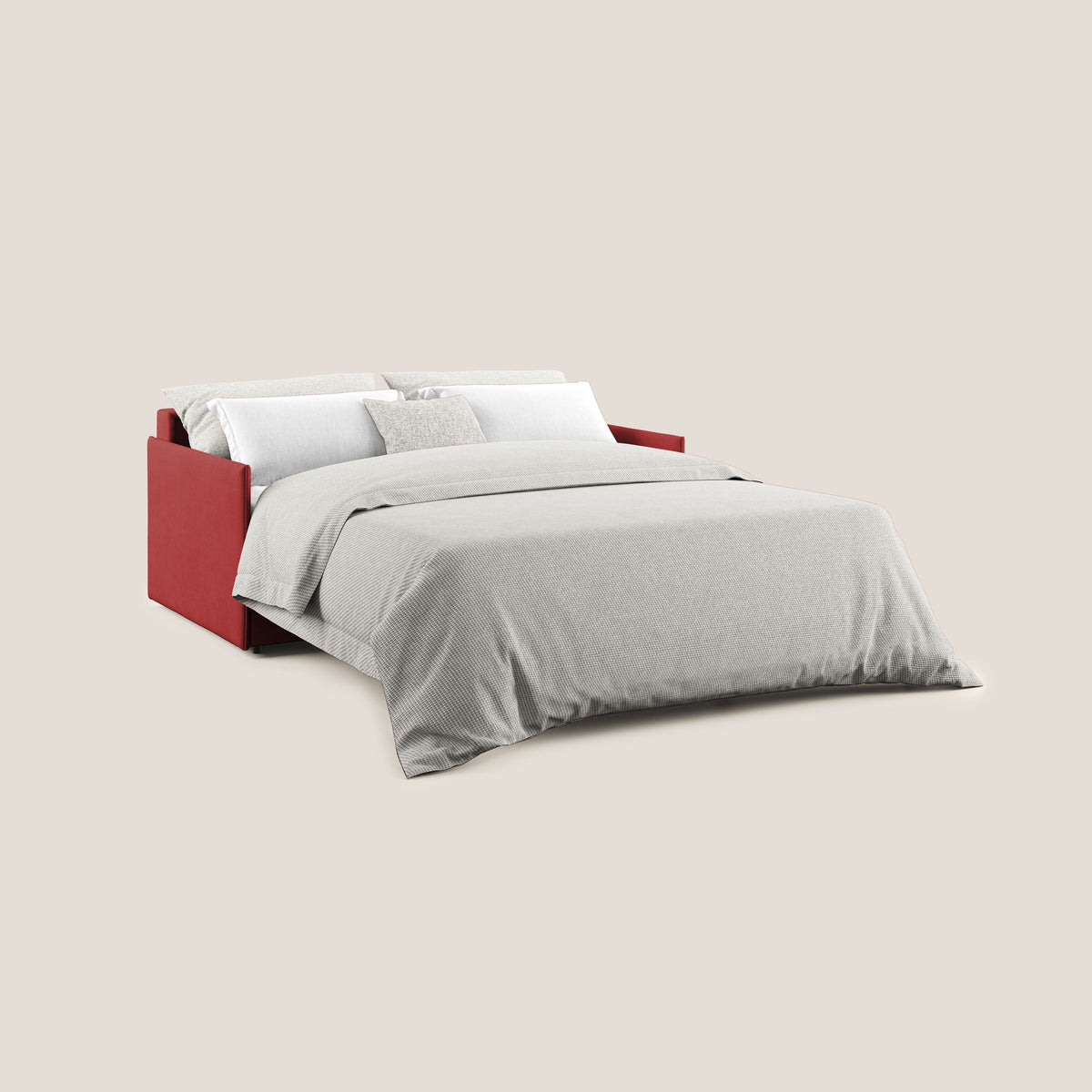 Evans Divano letto in morbido tessuto impermeabile T02 rosso - divitt.sbs