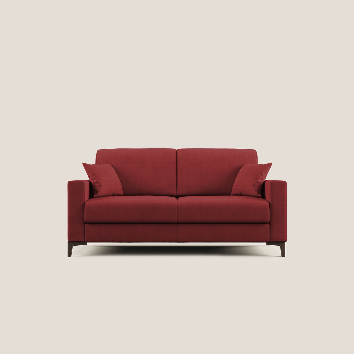Kafka divano letto matrimoniale in morbido tessuto impermeabile T02 rosso - divitt.sbs