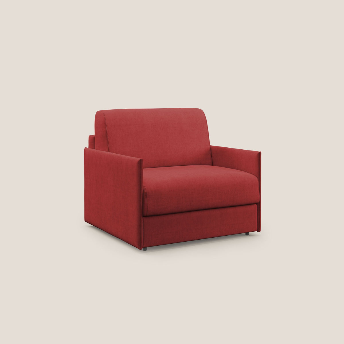 Evans poltrona letto in morbido tessuto impermeabile T02 rosso - divitt.sbs