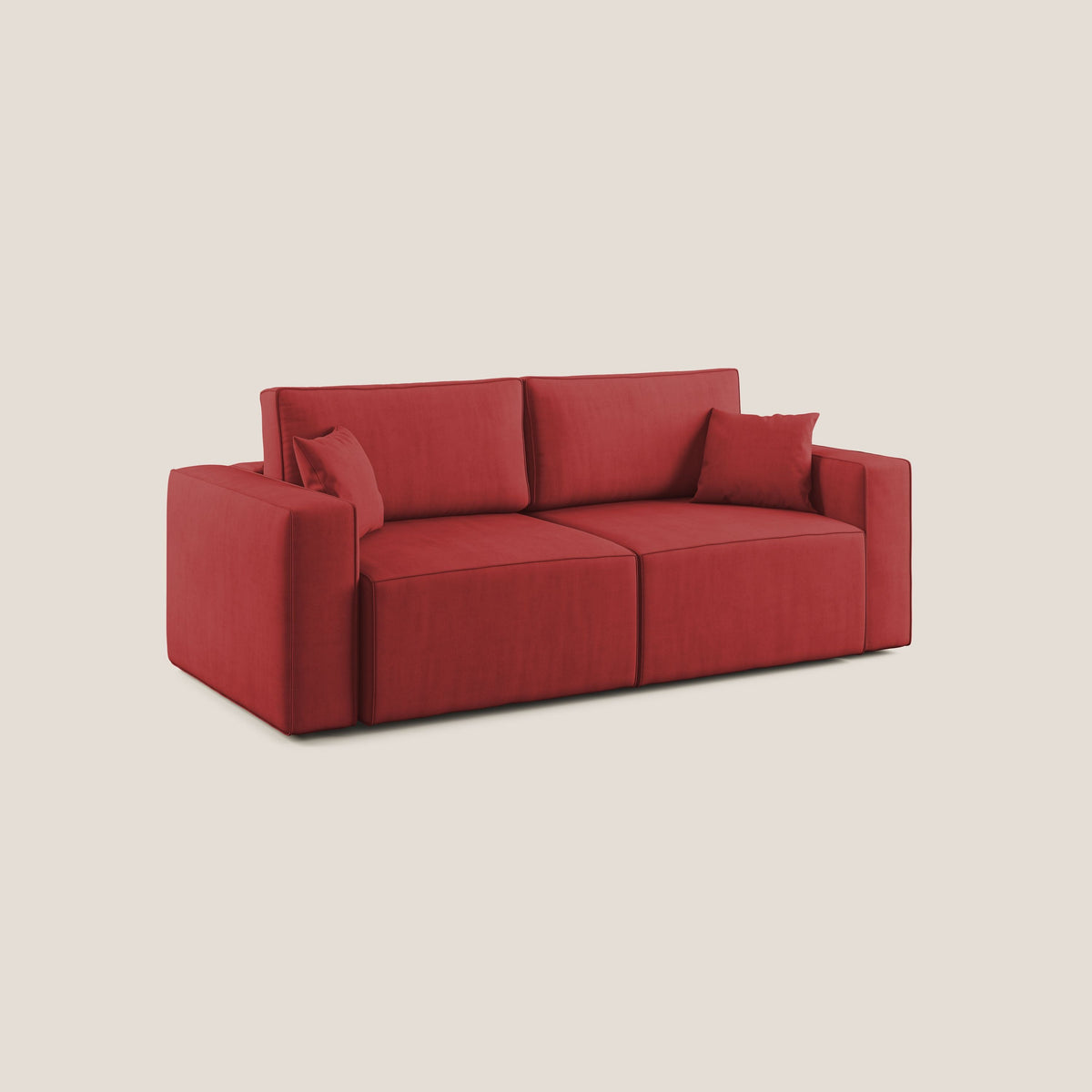 Morfeo divano con sedute estraibili in morbido tessuto impermeabile T02 rosso - divitt.sbs