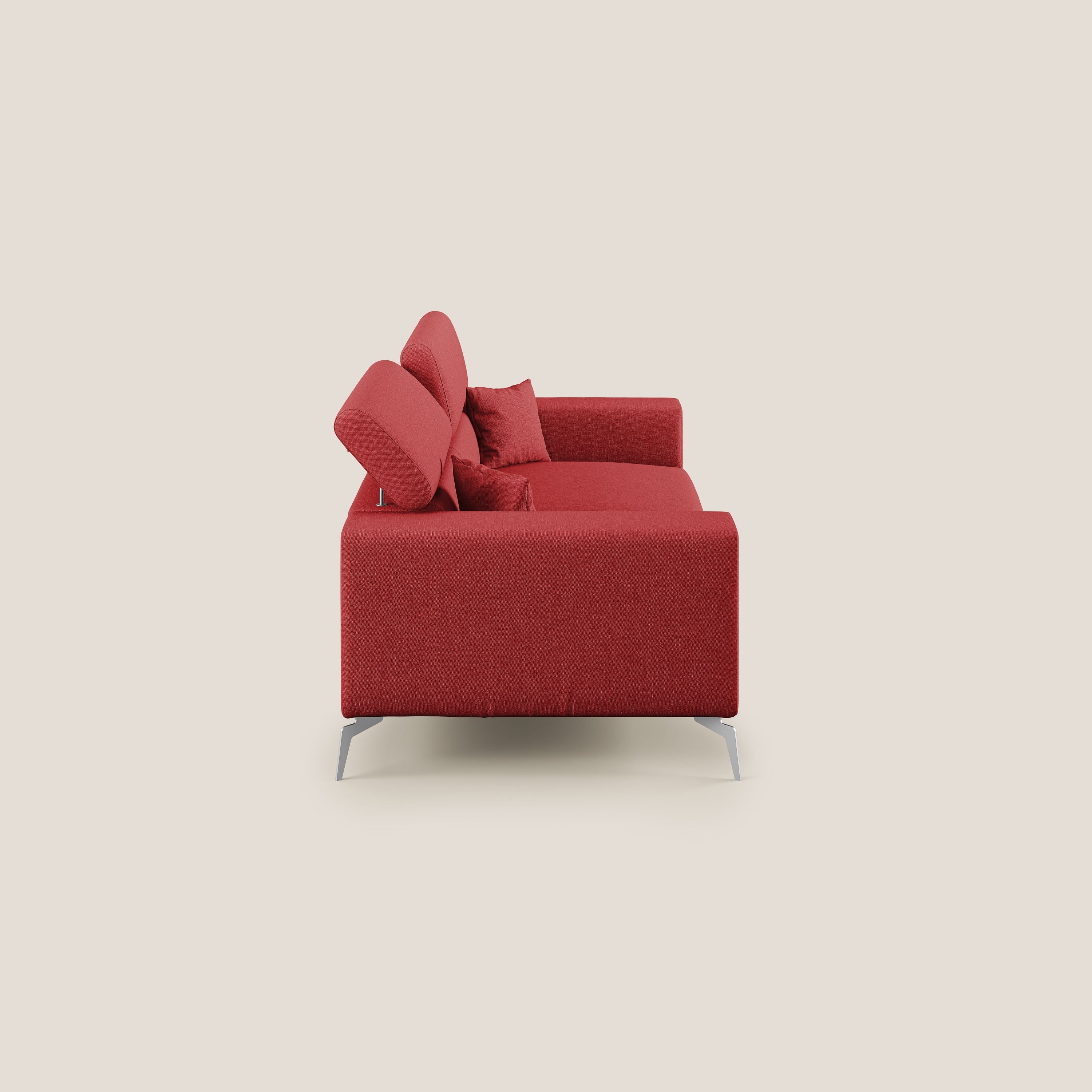 Blade Divano con poggiatesta reclinabili in tessuto impermeabile misto cotone T13 rosso - divitt.sbs
