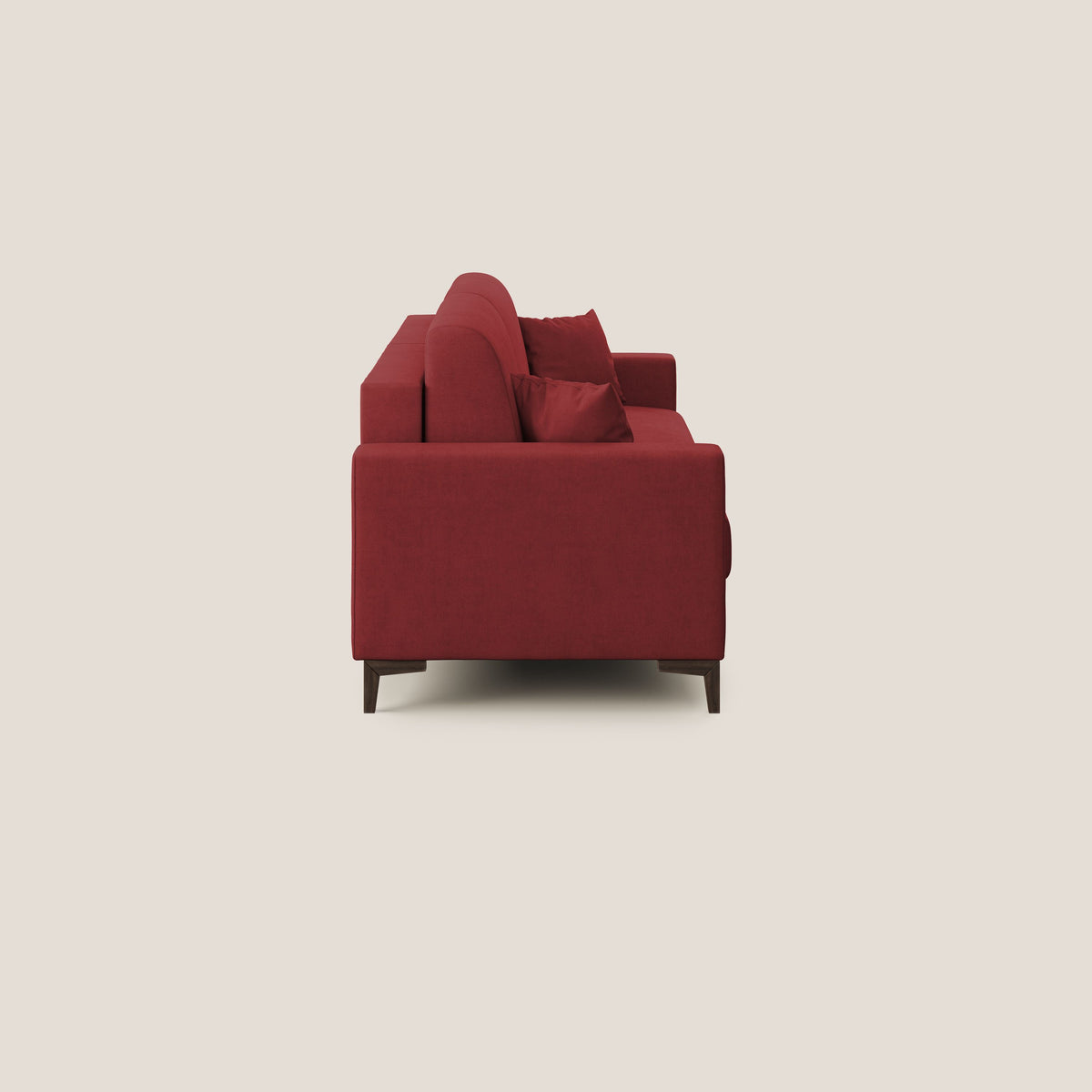 Kafka divano letto matrimoniale in morbido tessuto impermeabile T02 rosso - divitt.sbs