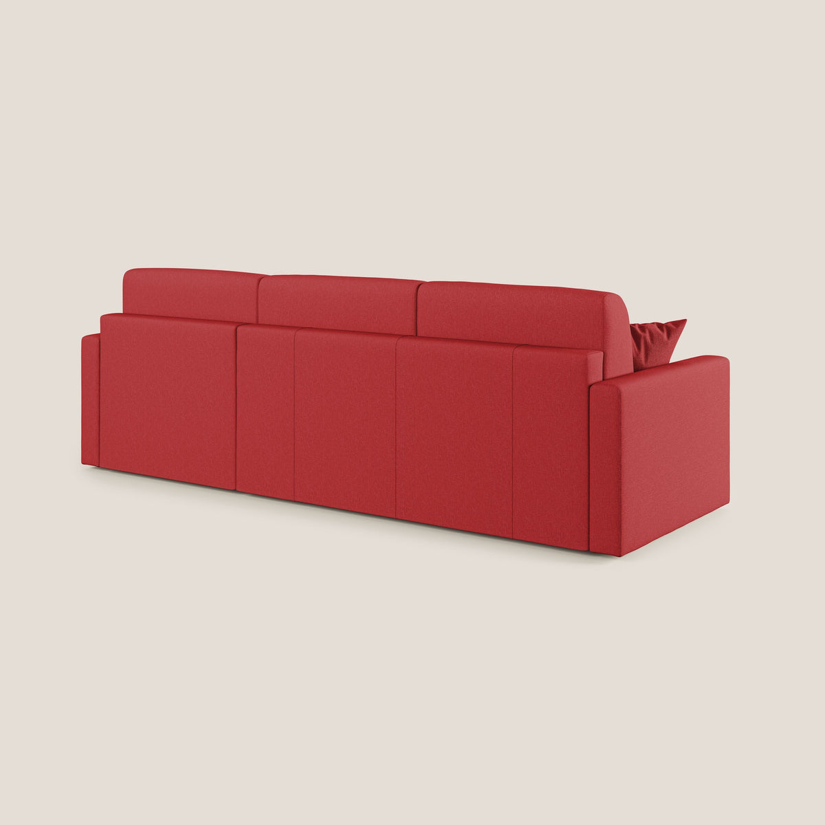 Chris Divano letto angolare 5 posti in tessuto impermeabile T13 rosso - divitt.sbs