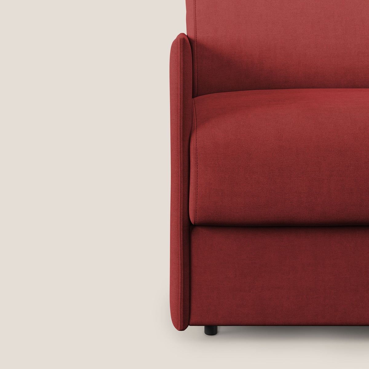 Evans poltrona letto in morbido tessuto impermeabile T02 rosso - divitt.sbs
