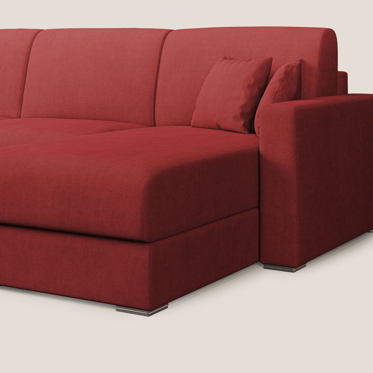 Best Divano letto angolare in tessuto impermeabile T02 rosso - divitt.sbs