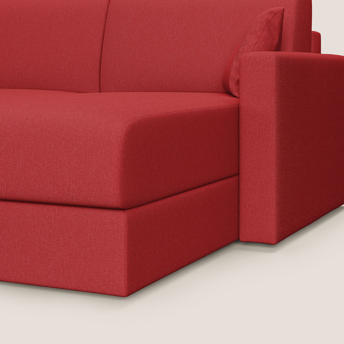 Chris Divano letto angolare 5 posti in tessuto impermeabile T13 rosso - divitt.sbs