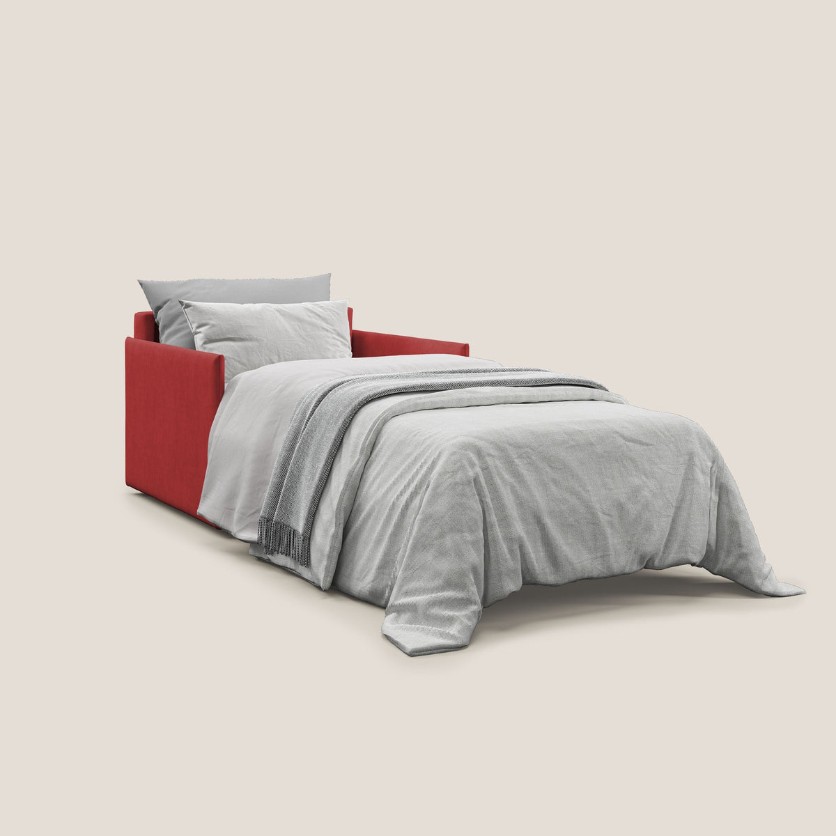 Evans poltrona letto in morbido tessuto impermeabile T02 rosso - divitt.sbs