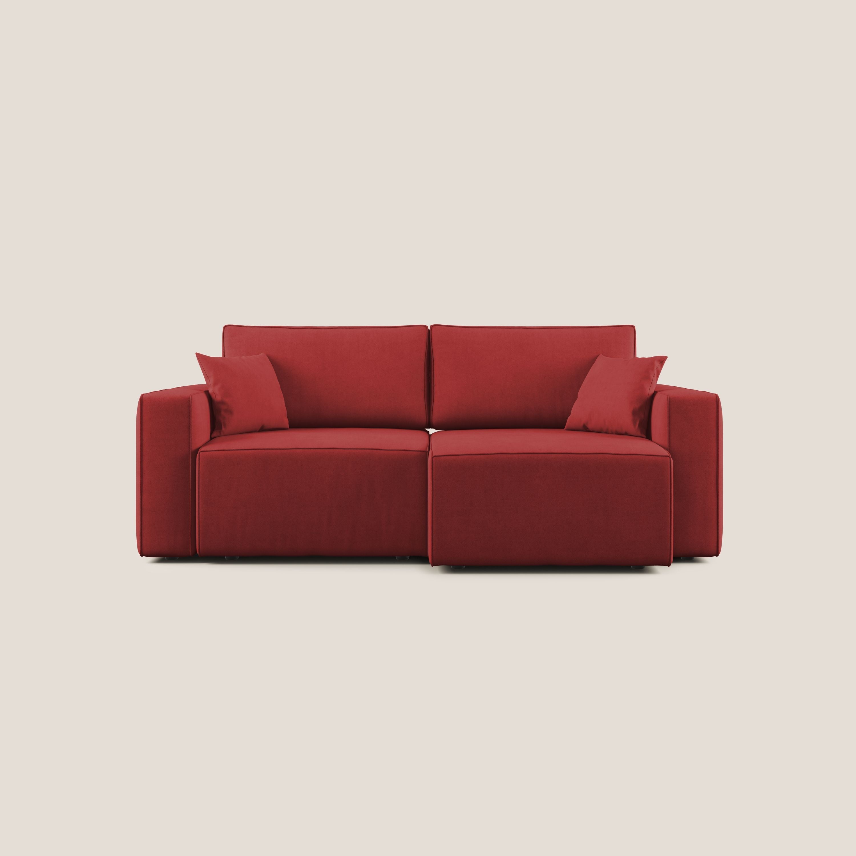 Morfeo divano con sedute estraibili in morbido tessuto impermeabile T02 rosso - divitt.sbs