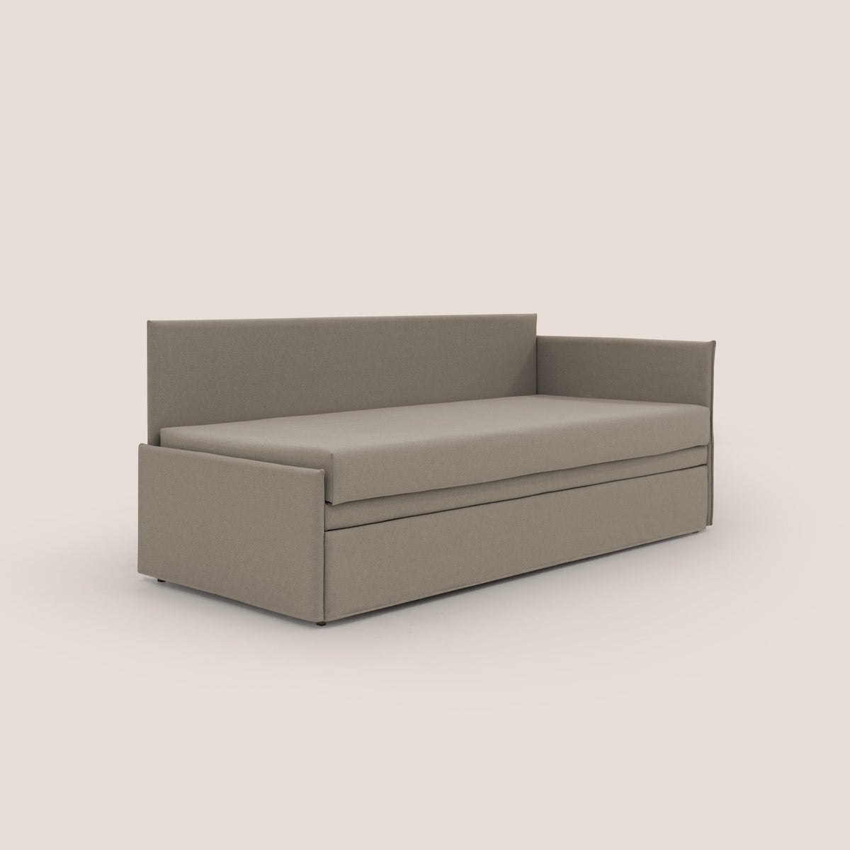 Durini Divano duplex con doppio letto in tessuto simil cotone impermeabile T13 tortora - divitt.sbs