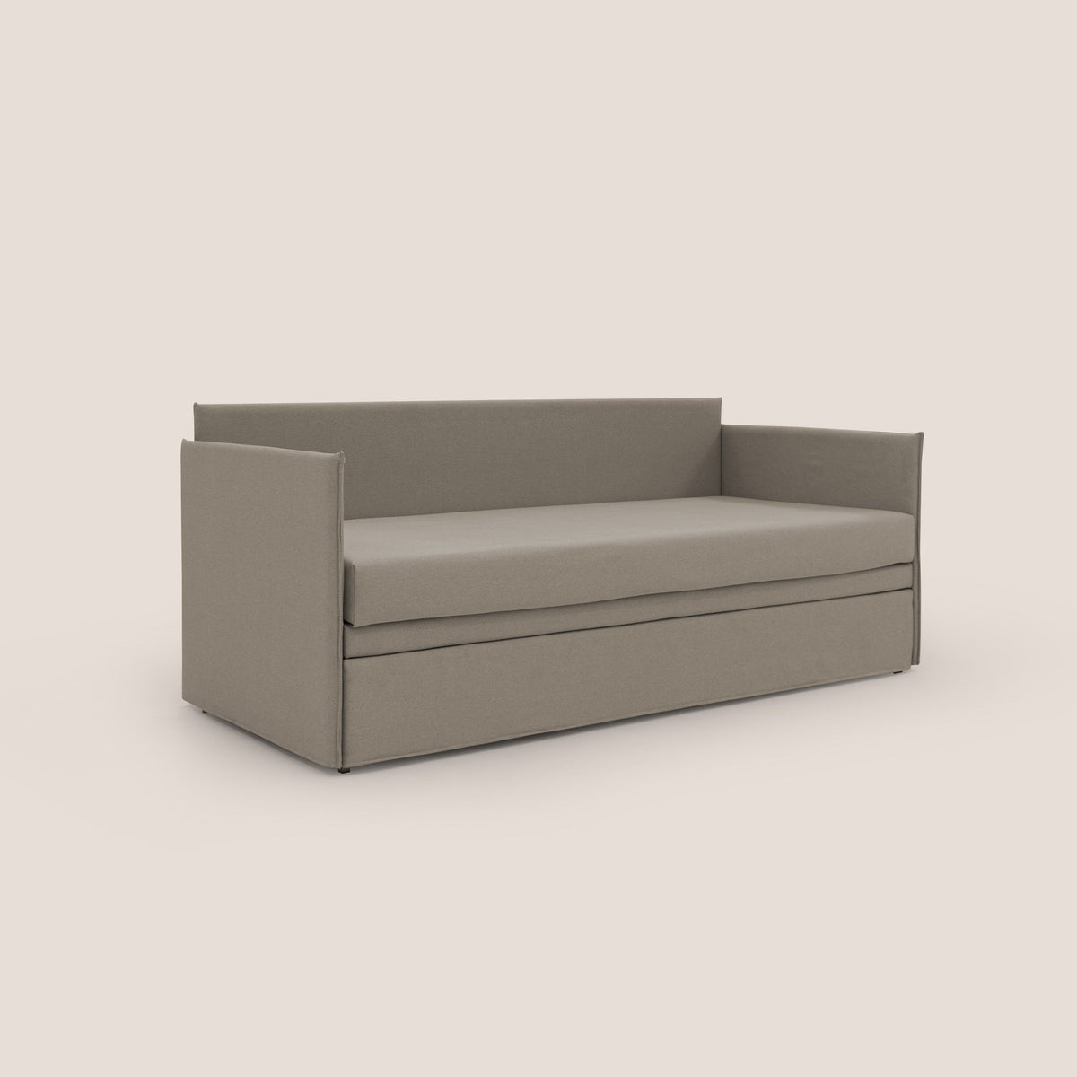 Brenta Divano duplex con doppio letto in tessuto simil cotone impermeabile T13 tortora - divitt.sbs