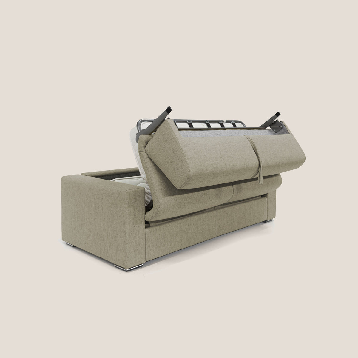 Nixon Divano letto matrimoniale con materasso 20 cm in tessuto impermeabile T03 marrone - divitt.sbs