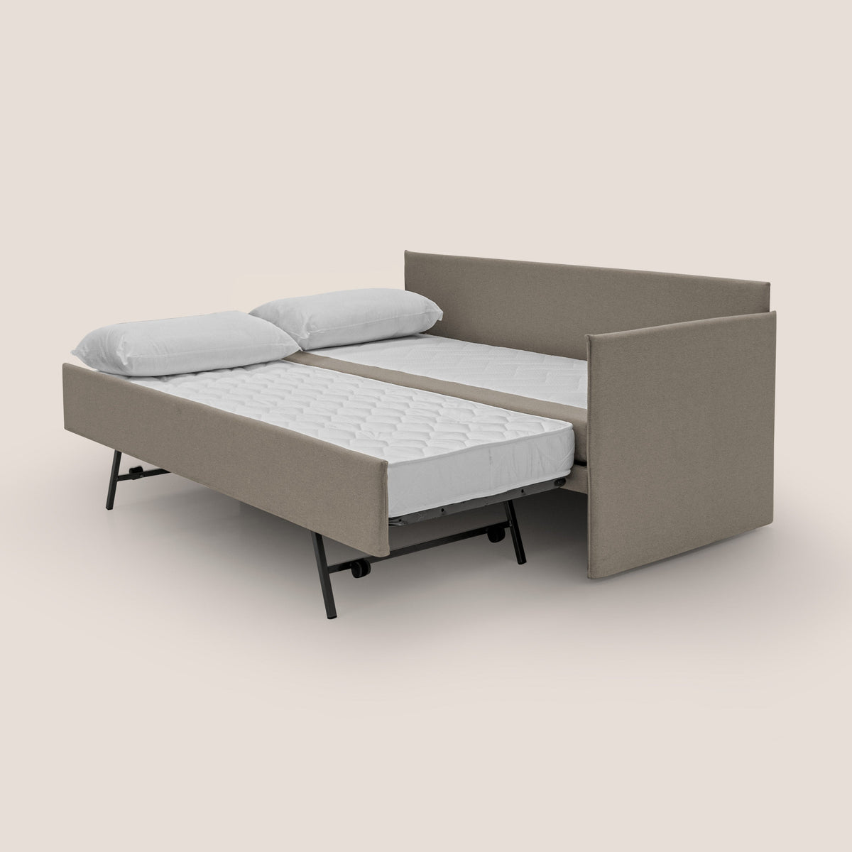 Durini Divano duplex con doppio letto in tessuto simil cotone impermeabile T13 tortora - divitt.sbs