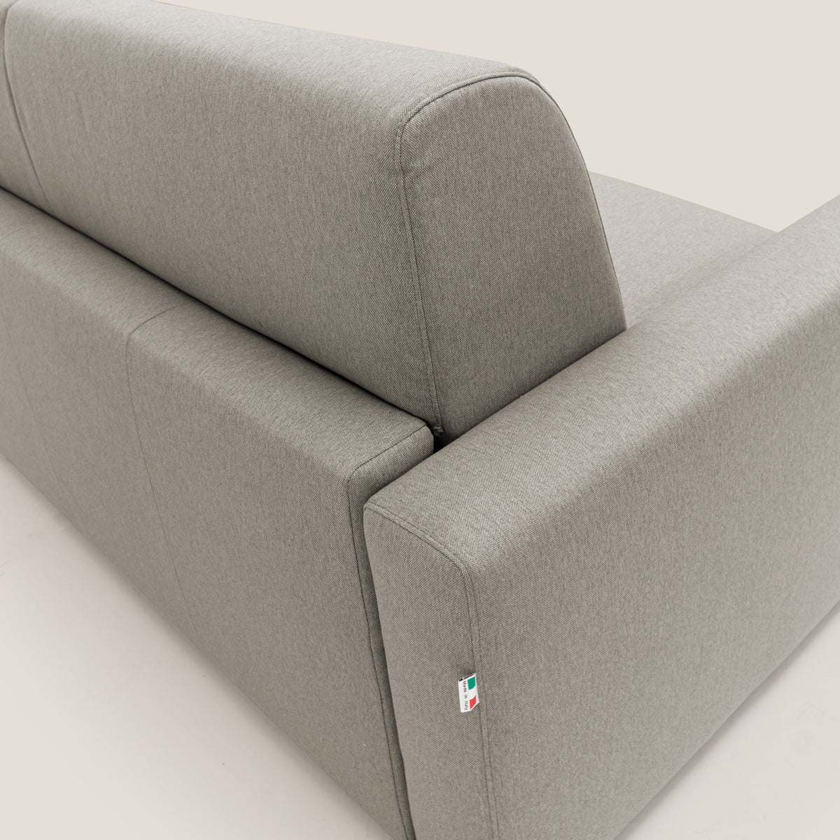 Kansas Divano letto matrimoniale alto 20 cm in tessuto impermeabile misto cotone T13 tortora - divitt.sbs