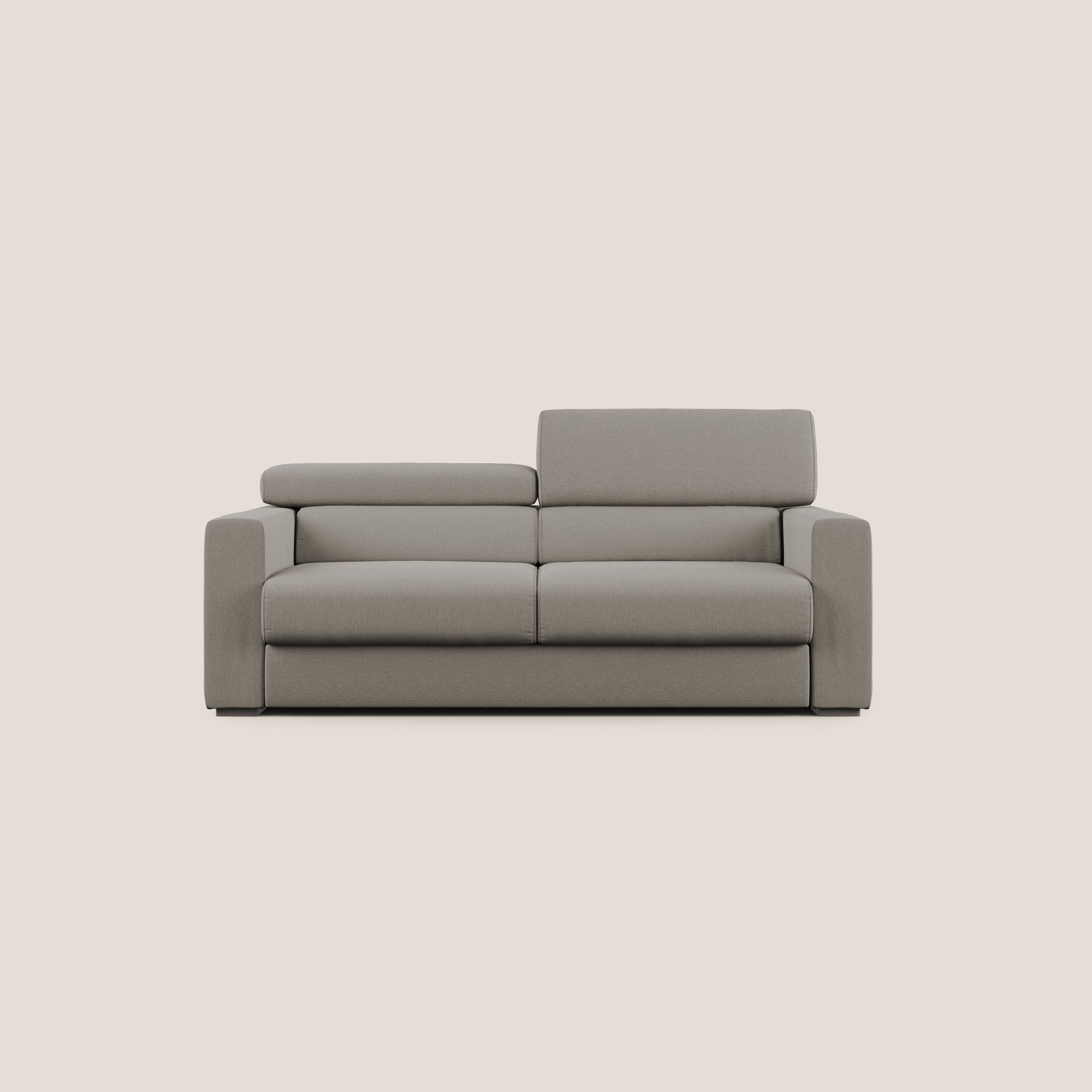 Dylan divano allungabile con pouf estraibile poggiapiedi in tessuto simil cotone impermeabile T13 tortora - divitt.sbs