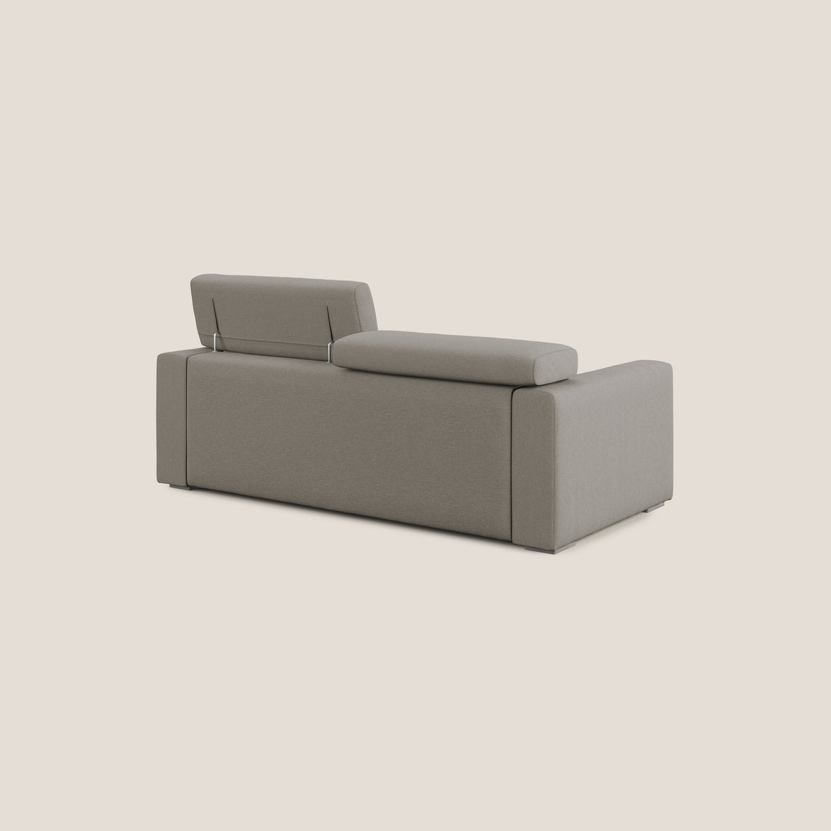 Dylan divano allungabile con pouf estraibile poggiapiedi in tessuto simil cotone impermeabile T13 tortora - divitt.sbs