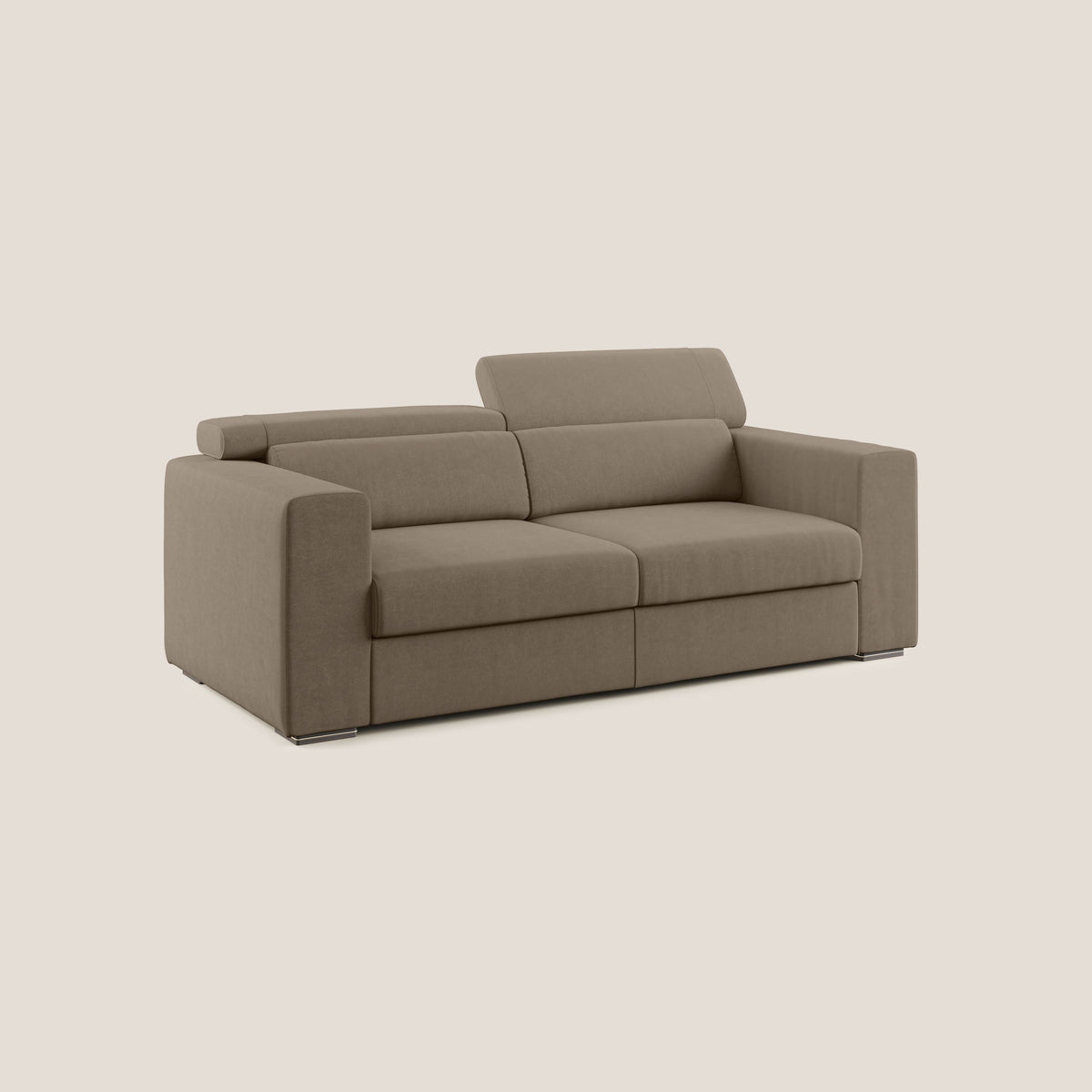 Vegas divano con poggiatesta reclinabili in microfibra smacchiabile T11 marrone - divitt.sbs