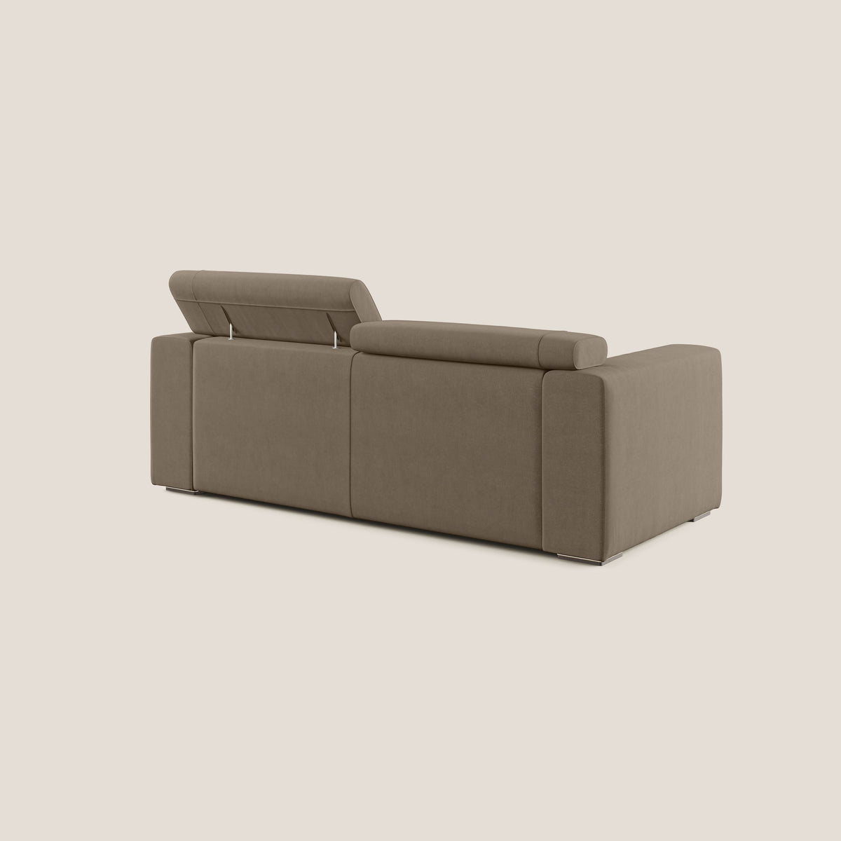 Vegas divano con poggiatesta reclinabili in microfibra smacchiabile T11 marrone - divitt.sbs