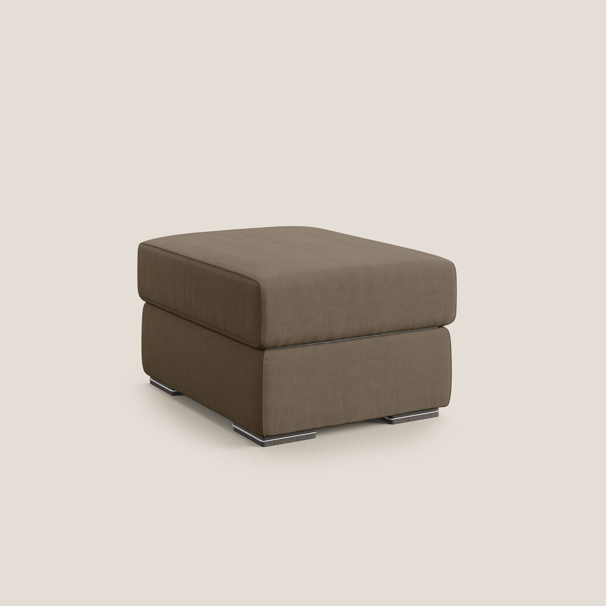 Sun pouf apribile contenitore in microfibra smacchiabile T11 marrone - divitt.sbs