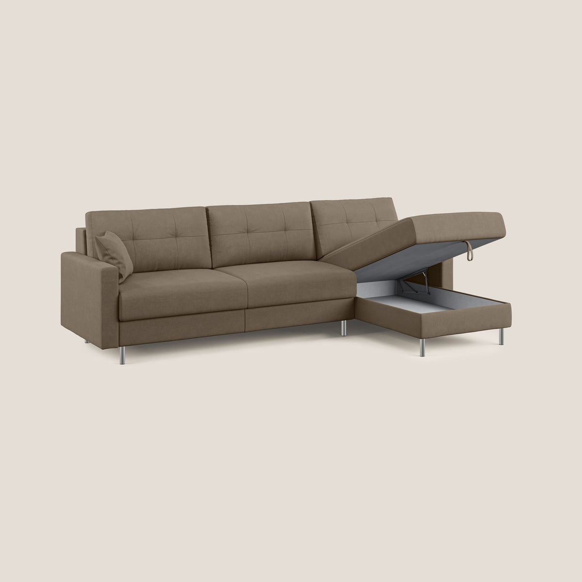 Megan divano letto angolare in microfibra smacchiabile T11 marrone - divitt.sbs