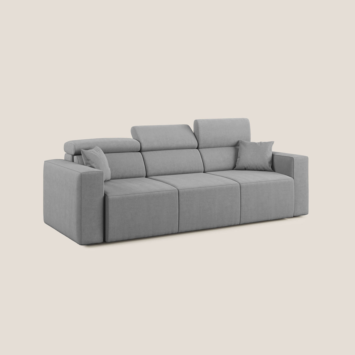 Orwell divano con 3 sedute estraibili in microfibra smacchiabile T11 grigio - divitt.sbs