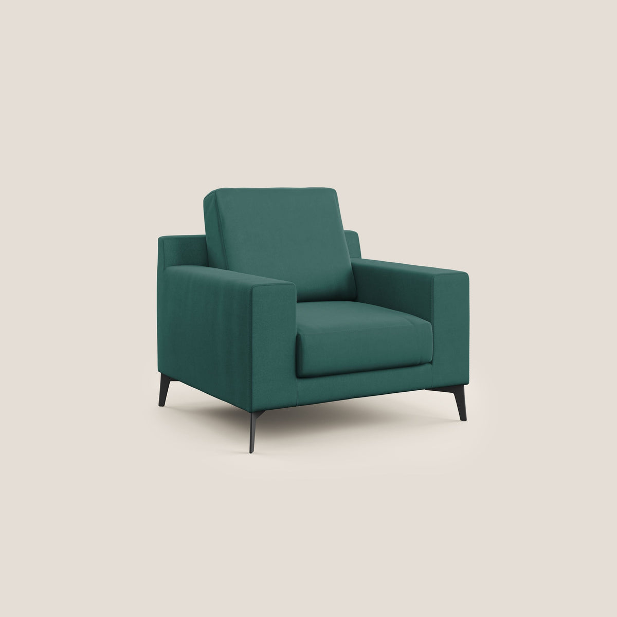 Prestige poltroncina moderna in microfibra smacchiabile T11 petrolio - divitt.sbs