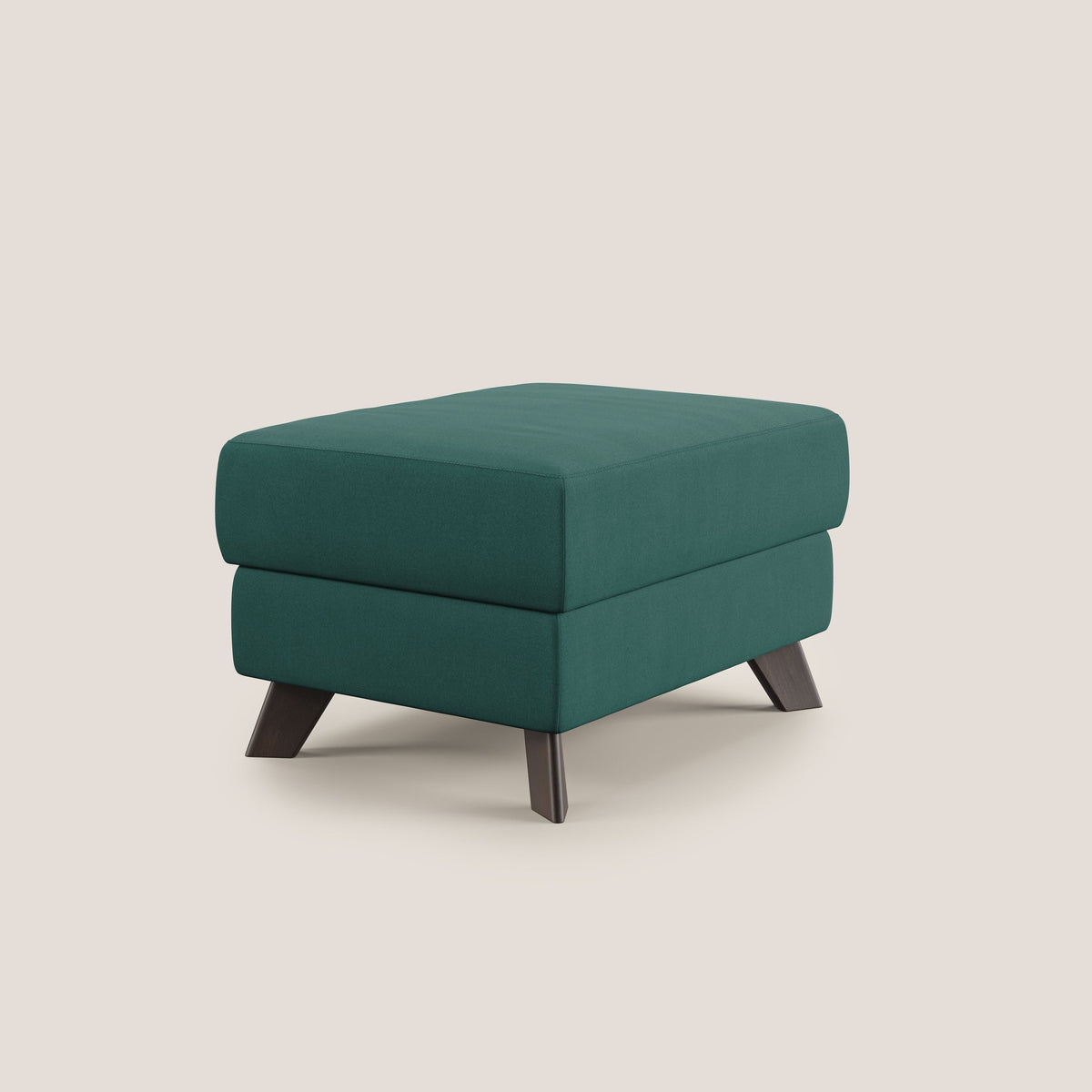 Moon Pouf contenitore e piedini alti in microfibra impermeabile T11 petrolio - divitt.sbs