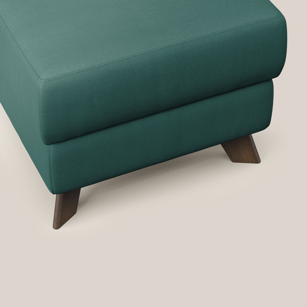 Moon Pouf contenitore e piedini alti in microfibra impermeabile T11 petrolio - divitt.sbs