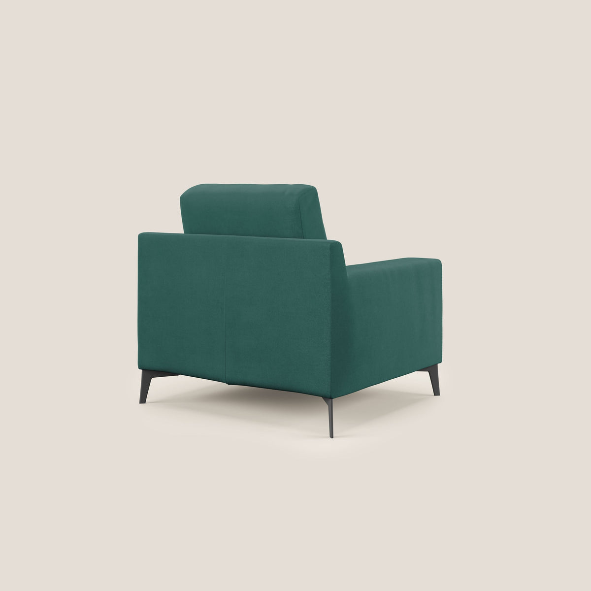 Prestige poltroncina moderna in microfibra smacchiabile T11 petrolio - divitt.sbs