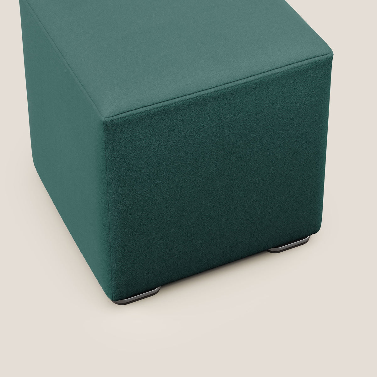 Cube pouf in microfibra smacchiabile T11 petrolio - divitt.sbs